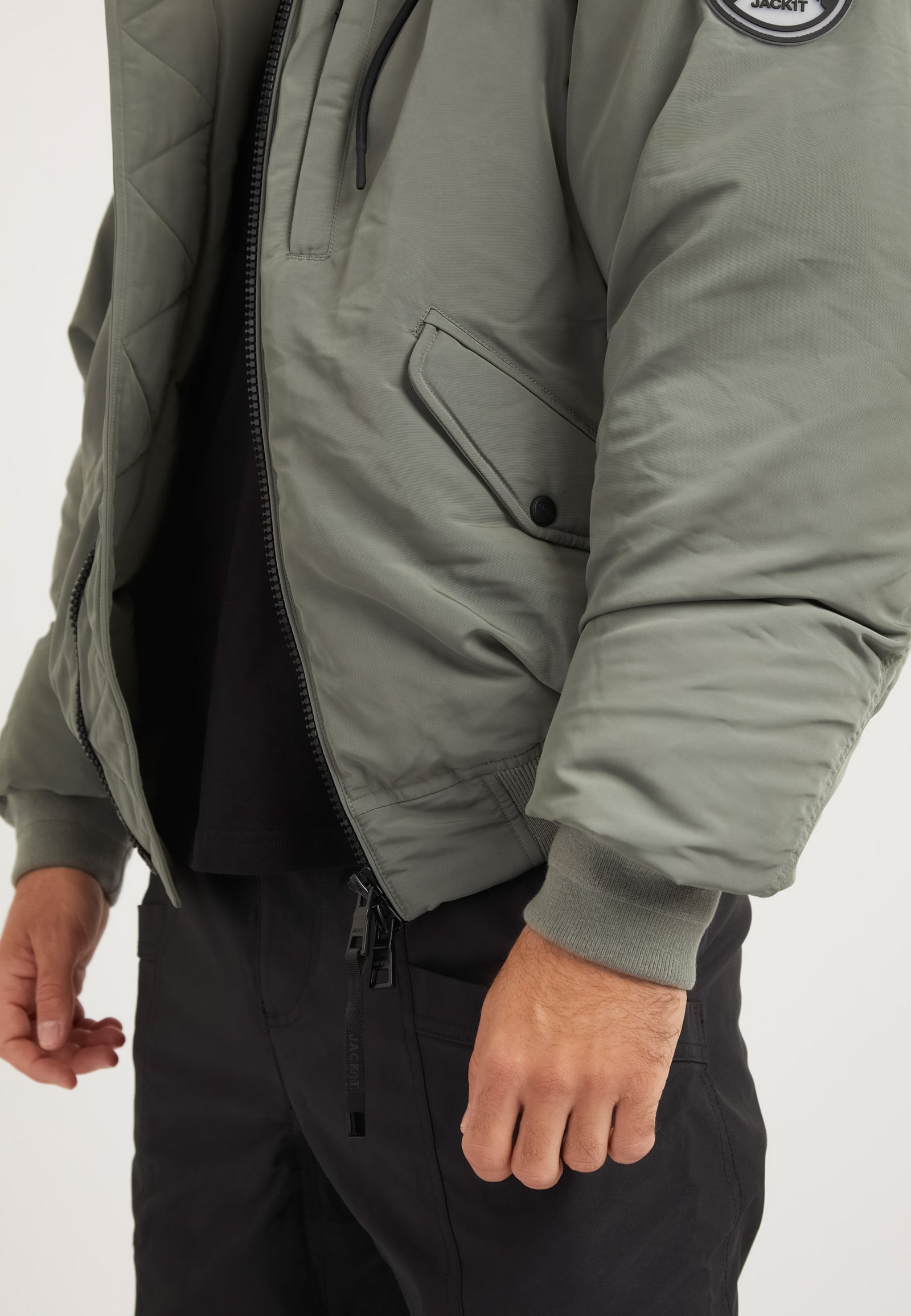 First Rescue Bomber Jacket Olive detail shot by JACK1T