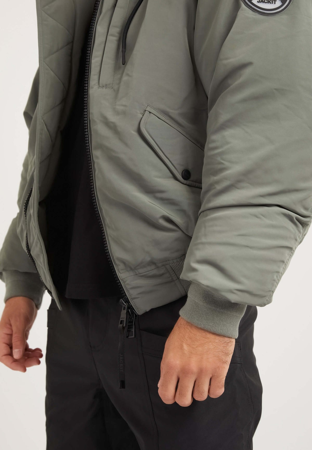 First Rescue Bomber Jacket Olive detail shot by JACK1T