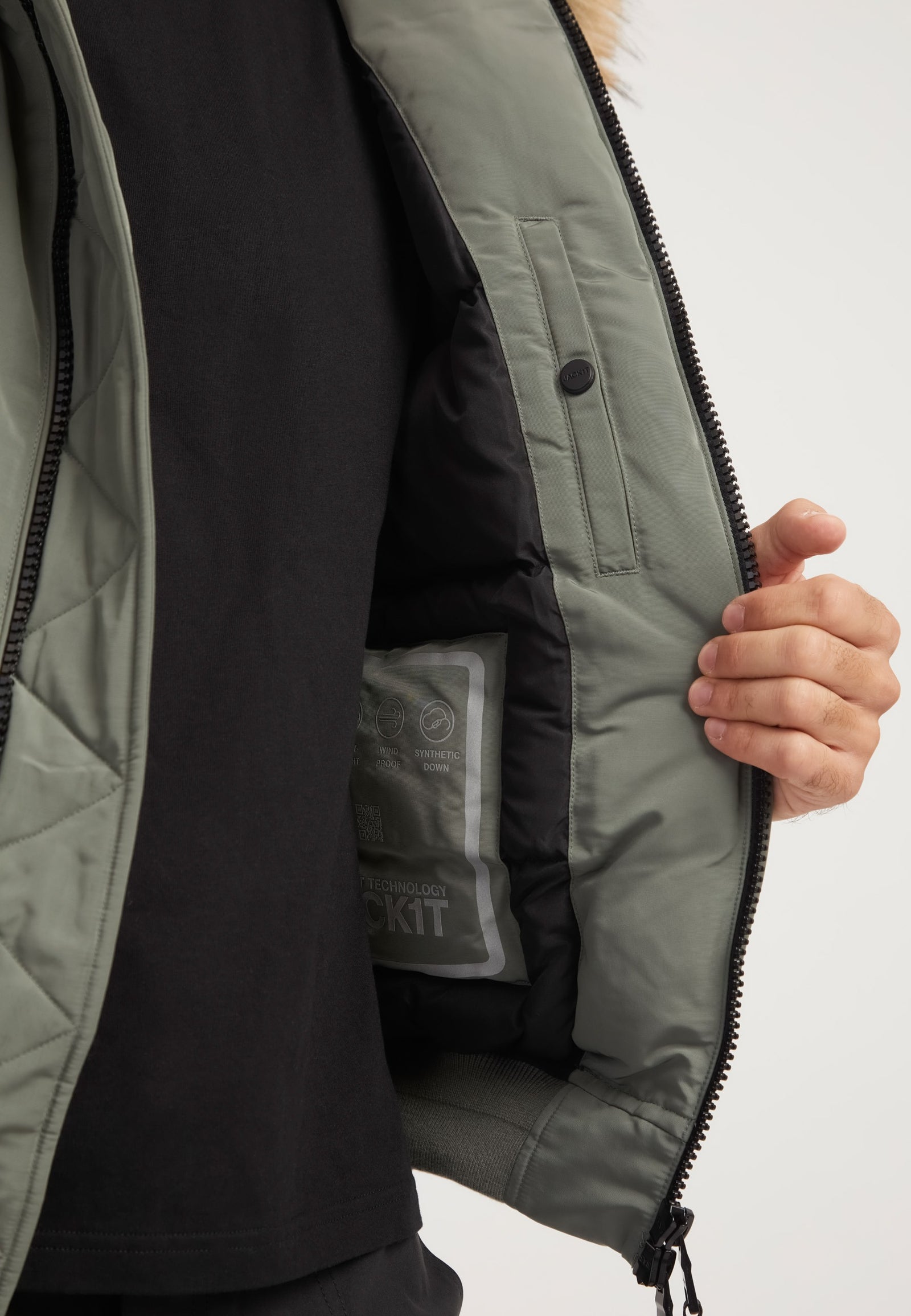 First Rescue Bomber Jacket Olive detail shot by JACK1T