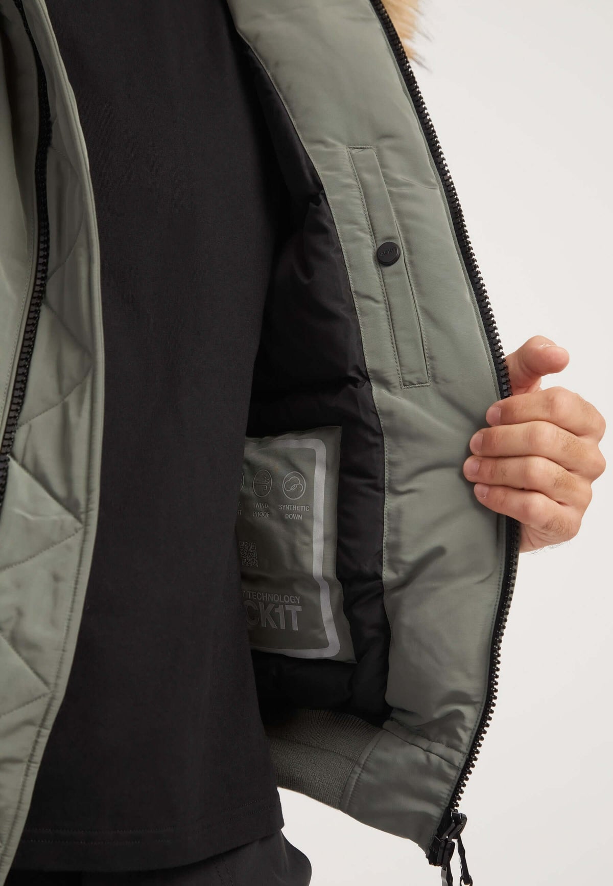 First Rescue Bomber Jacket Olive detail shot by JACK1T