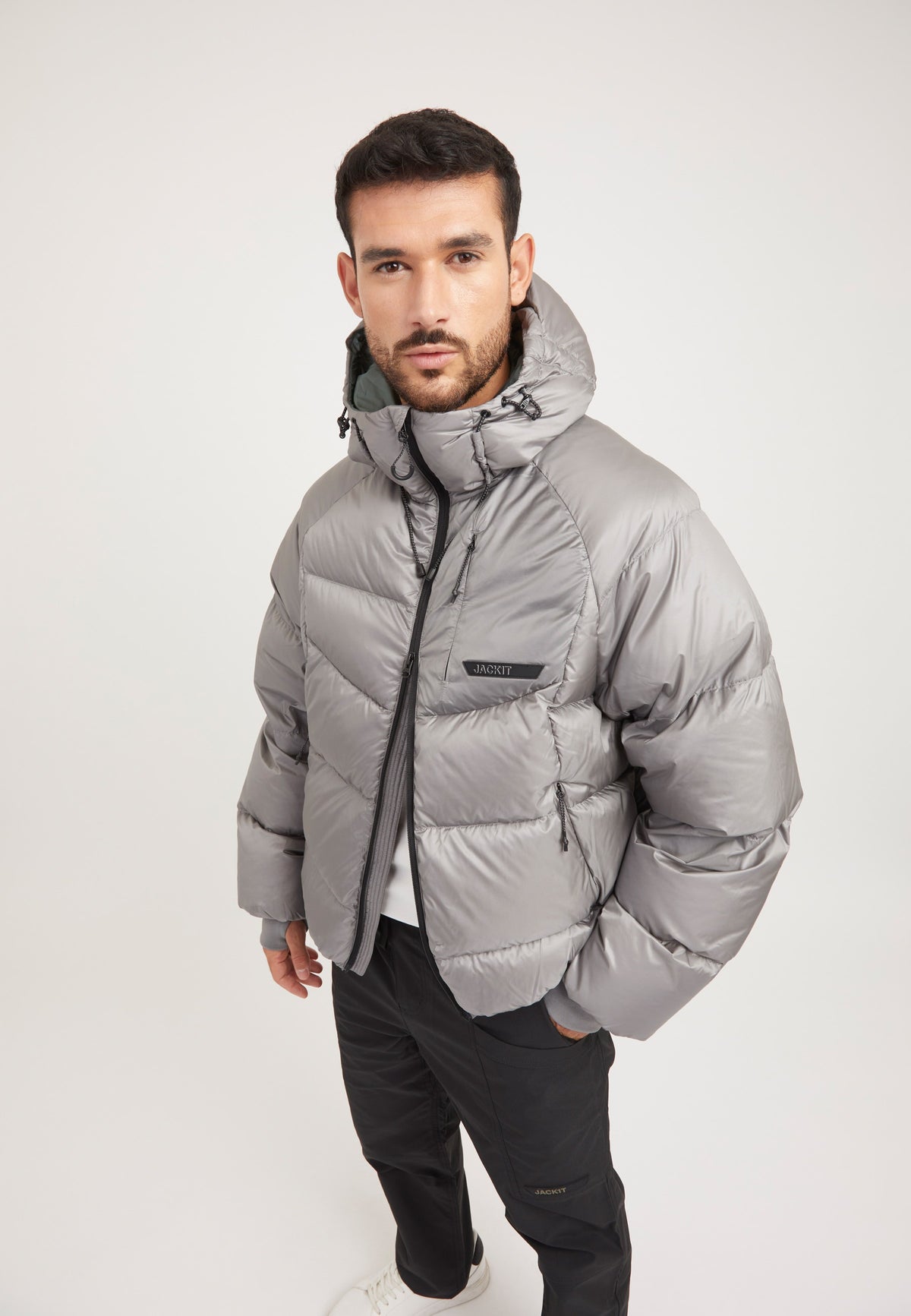 Bubble Jacket Grey styled shot by JACK1T