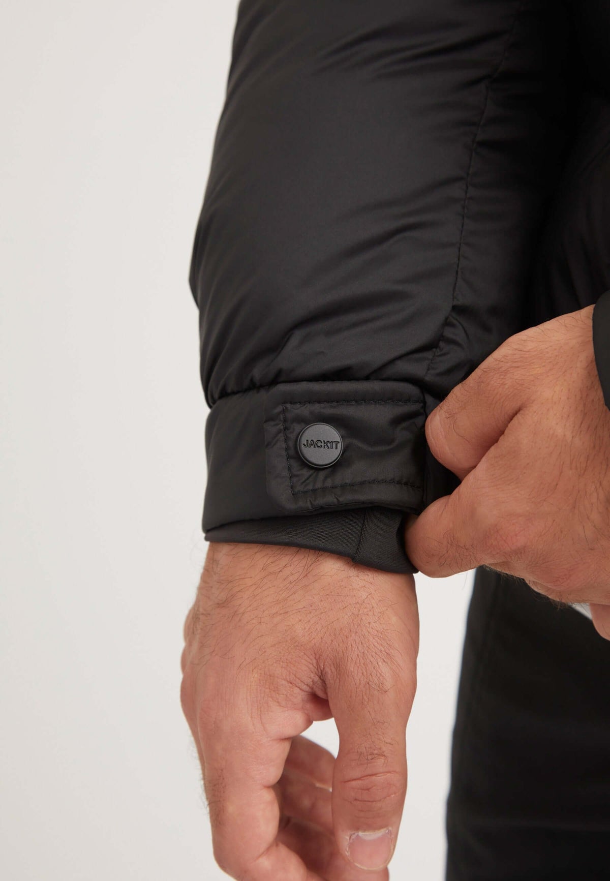 EZ Water ONELOFT Puffer Racer Jacket Matt Black detail shot by JACK1T