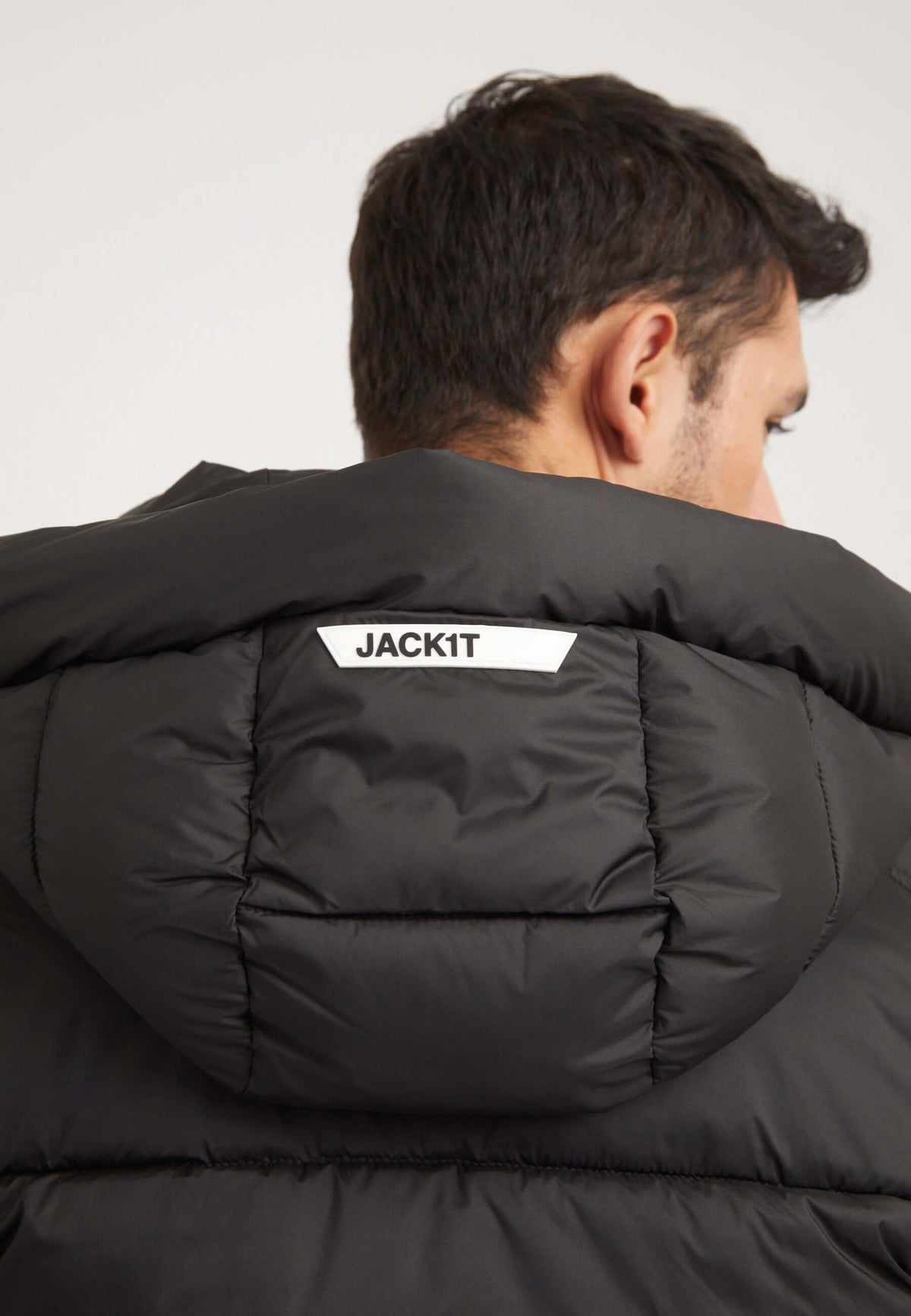 EZ Water ONELOFT Puffer Racer Jacket Matt Black detail shot by JACK1T