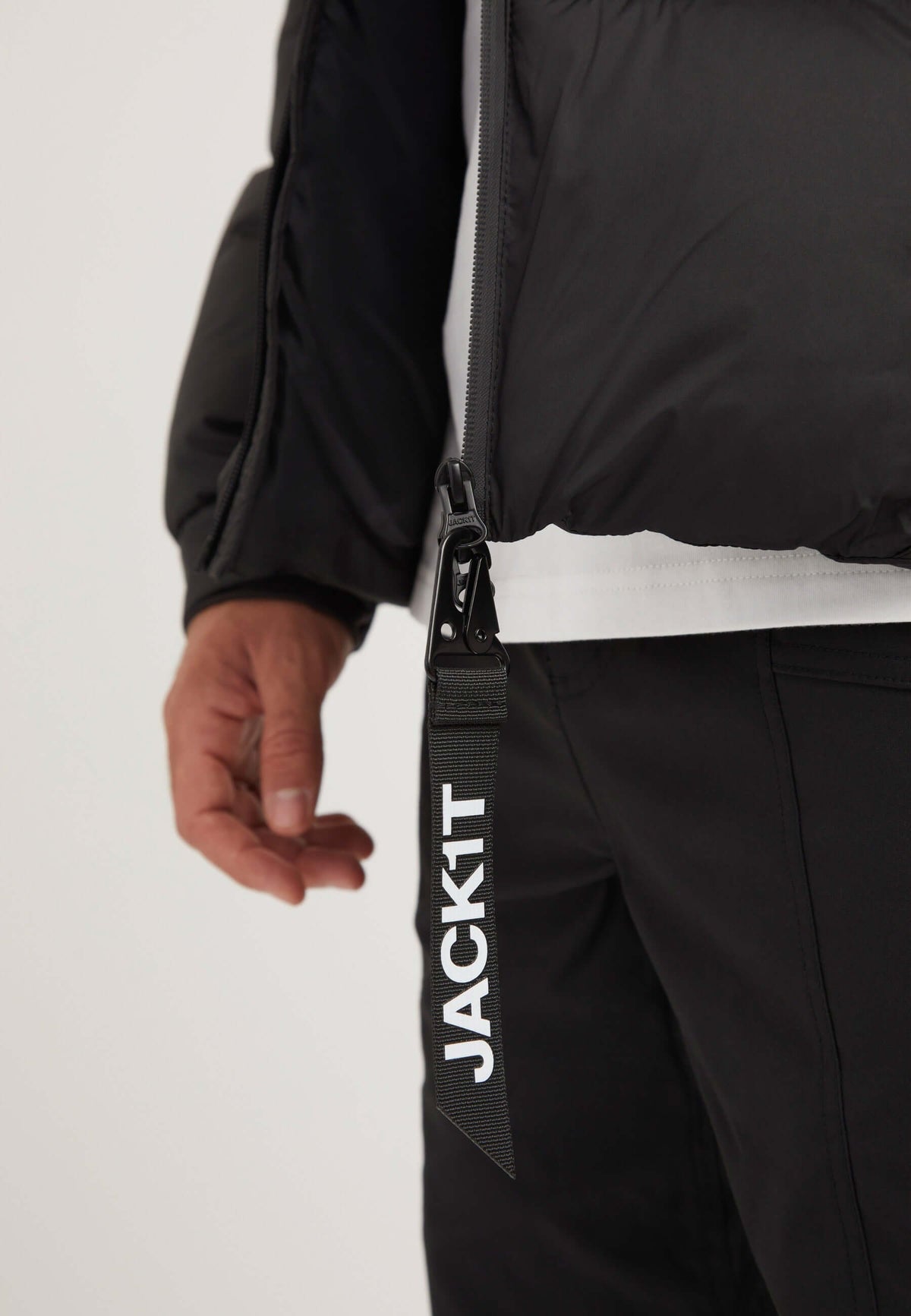 EZ Water ONELOFT Puffer Racer Jacket Matt Black detail shot by JACK1T