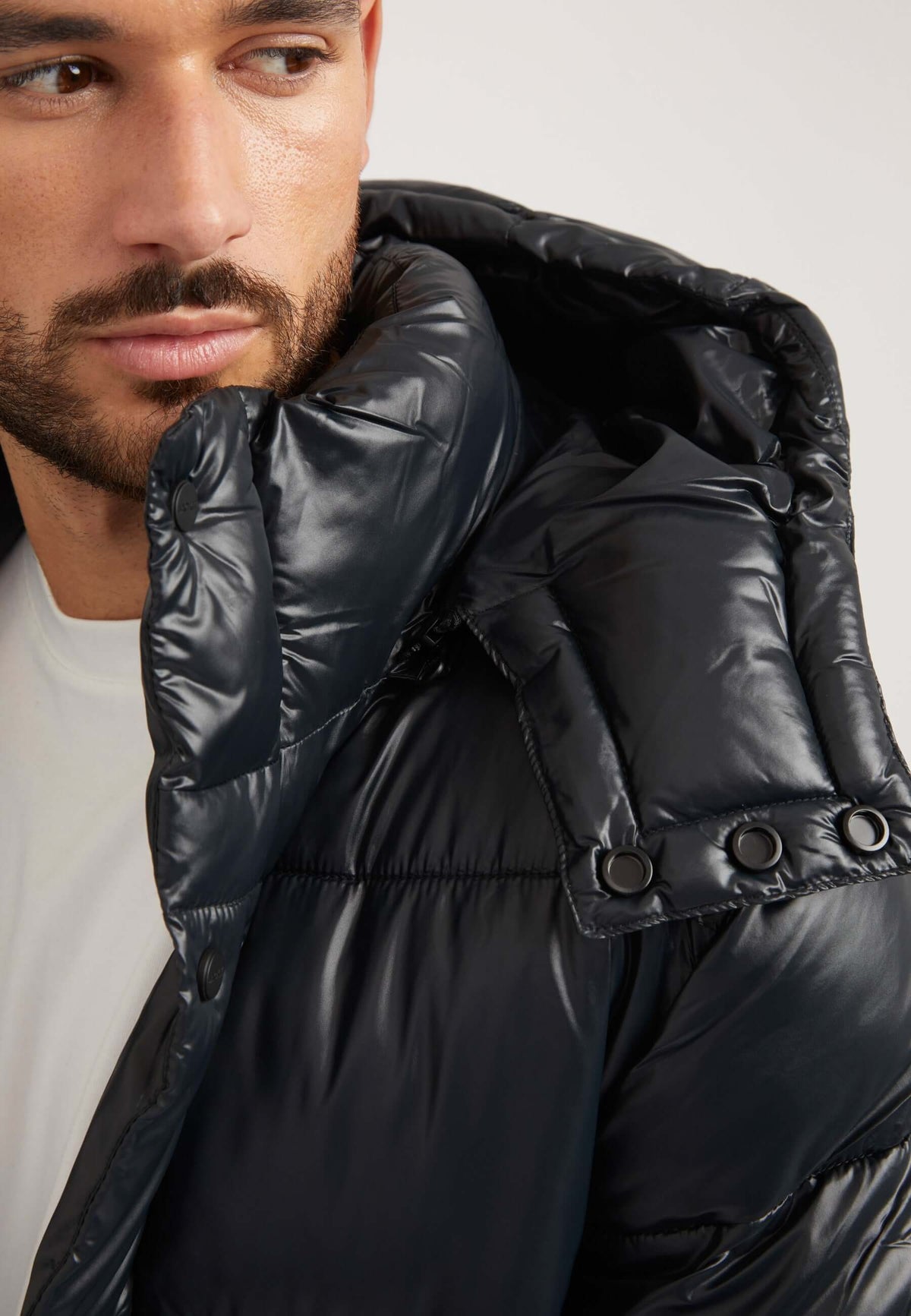 EZ Placket Racer Jacket Black detail shot by JACK1T