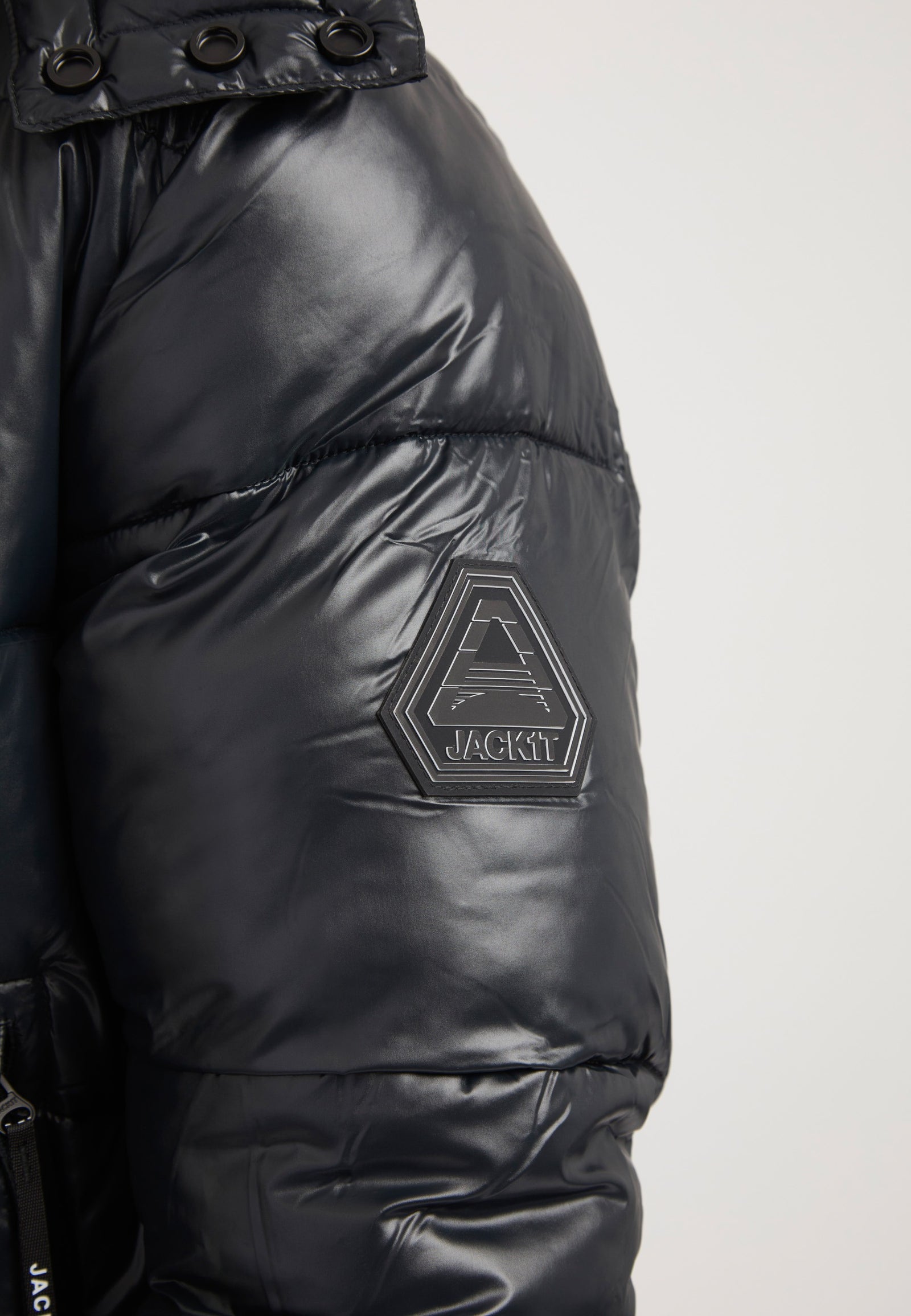 EZ Placket Racer Jacket Black detail shot by JACK1T