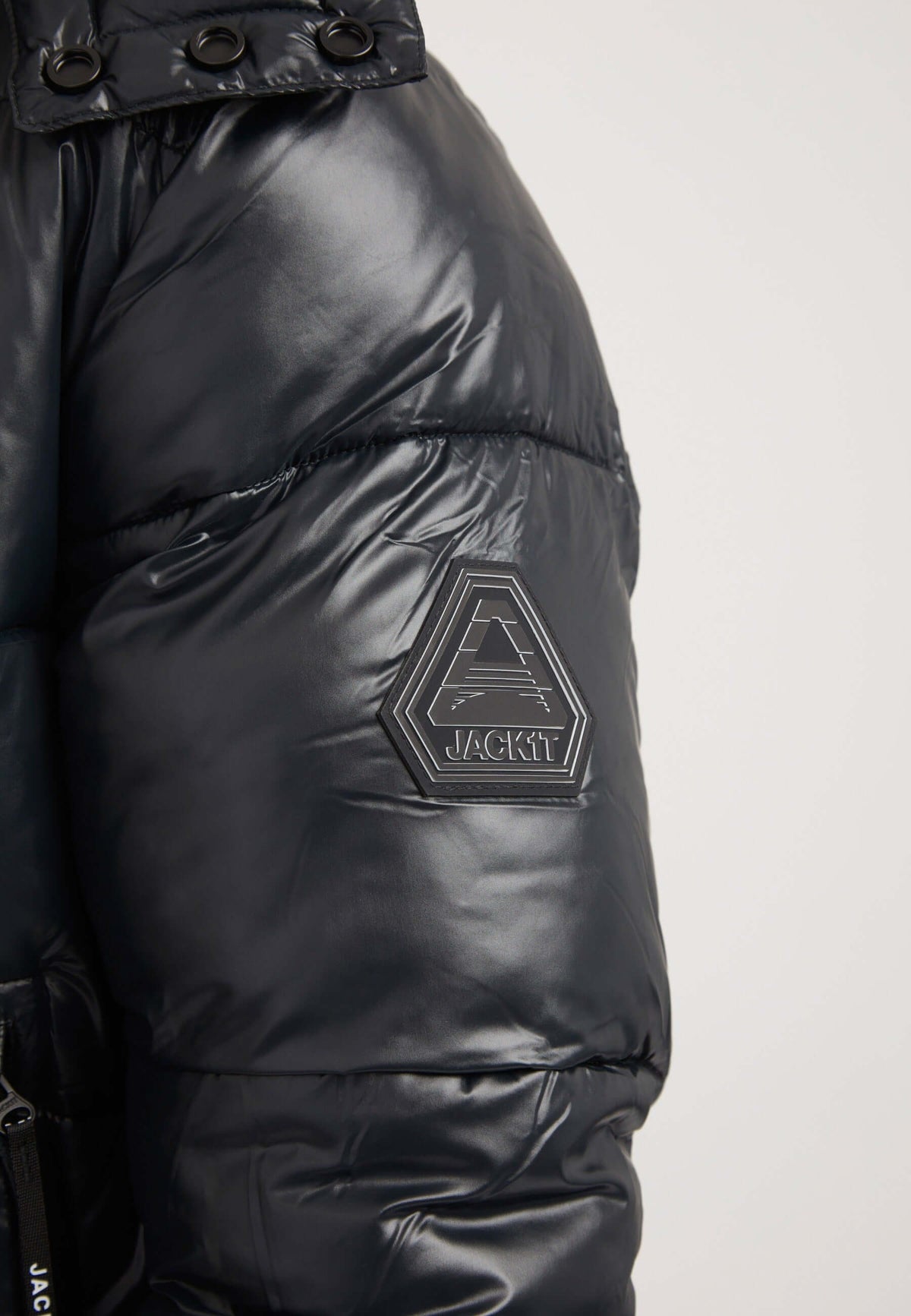 EZ Placket Racer Jacket Black detail shot by JACK1T