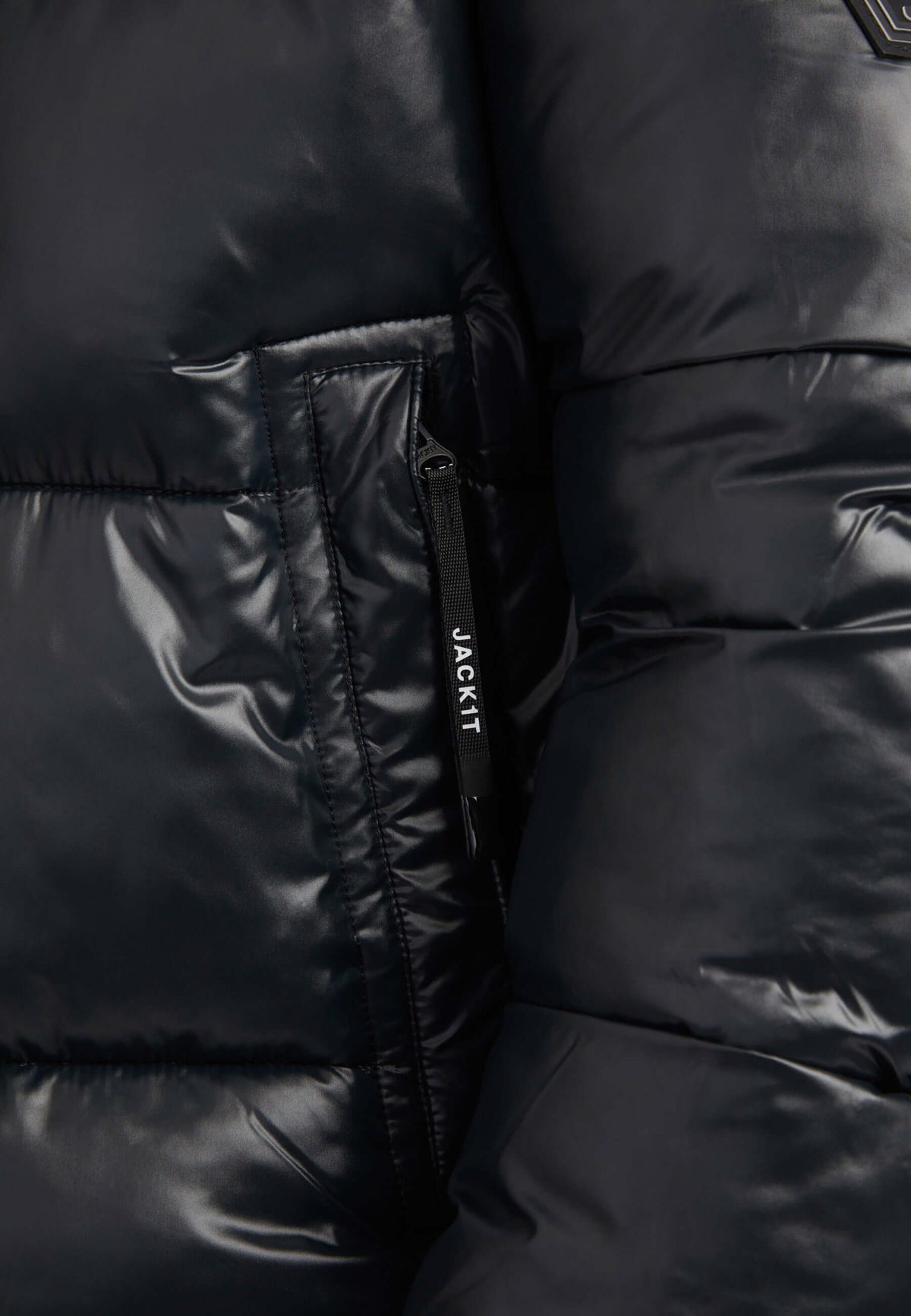 EZ Placket Racer Jacket Black detail shot by JACK1T