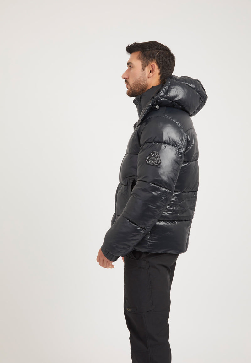 EZ Placket Racer Jacket Black on model back view by JACK1T