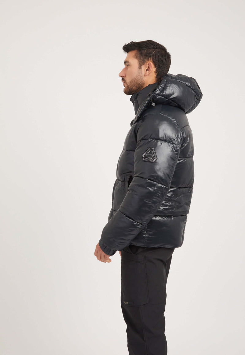 EZ Placket Racer Jacket Black on model back view by JACK1T