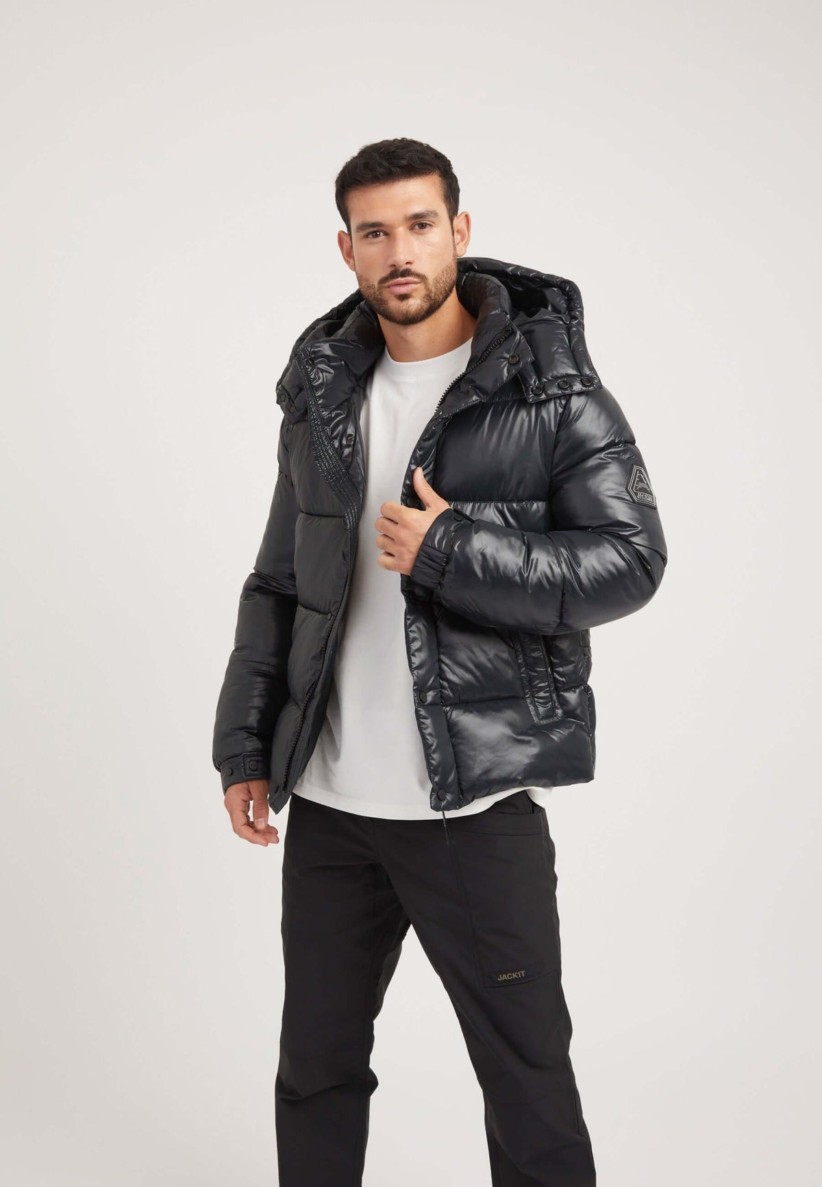 EZ Placket Racer Jacket Black styled shot by JACK1T