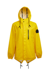 ELEMENTS Raincoat 2.0 Yellow, lightweight rain jacket with taped seams and air vents for breathability.