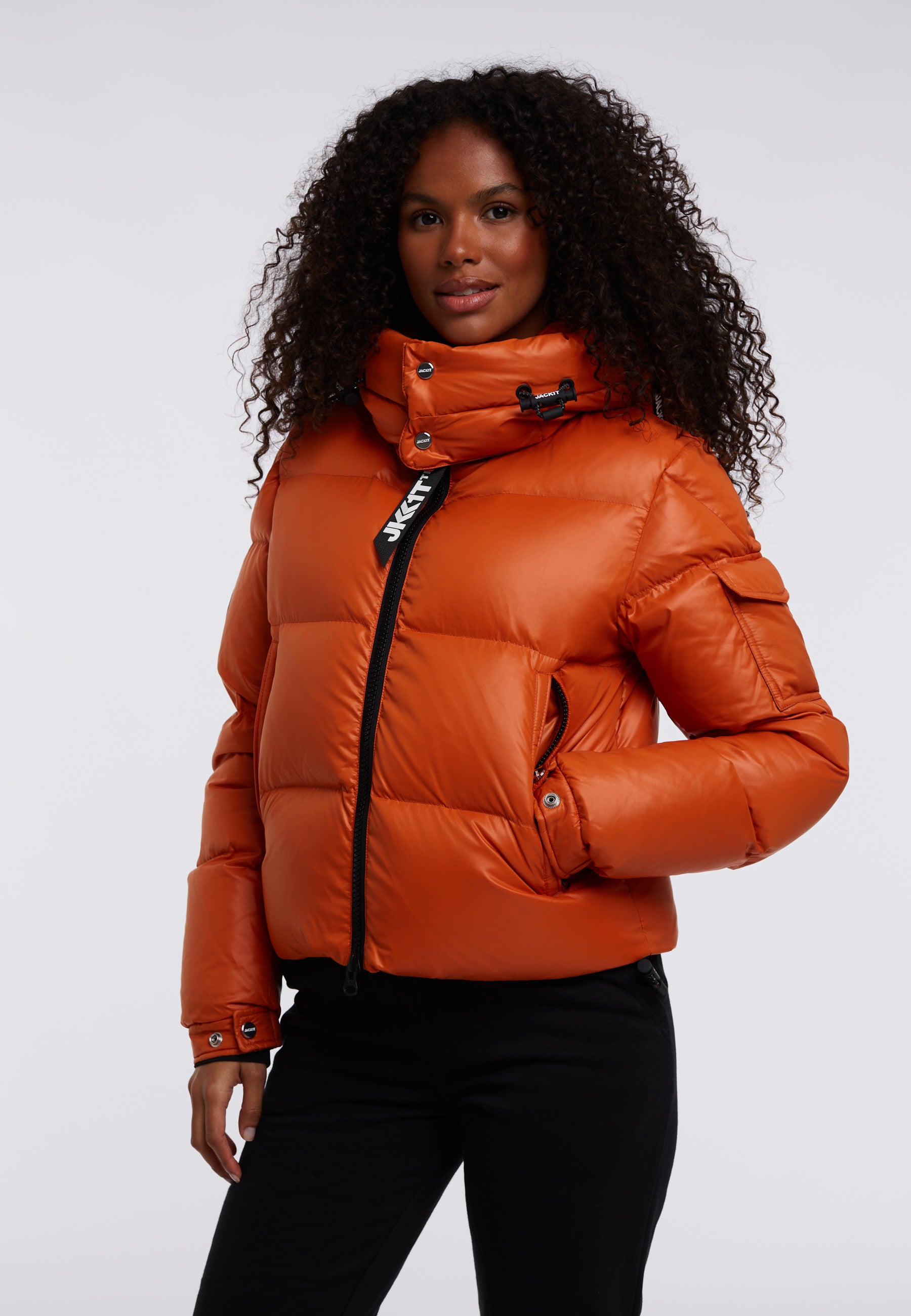 Cropped Puffer Red Orange Puffer Vest 1148 Cropped Puffer Vest (3