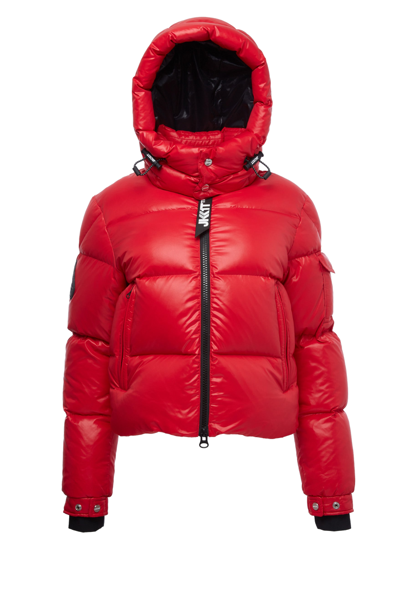 EZ Puffer Racer Hooded Jacket flat lay swatch