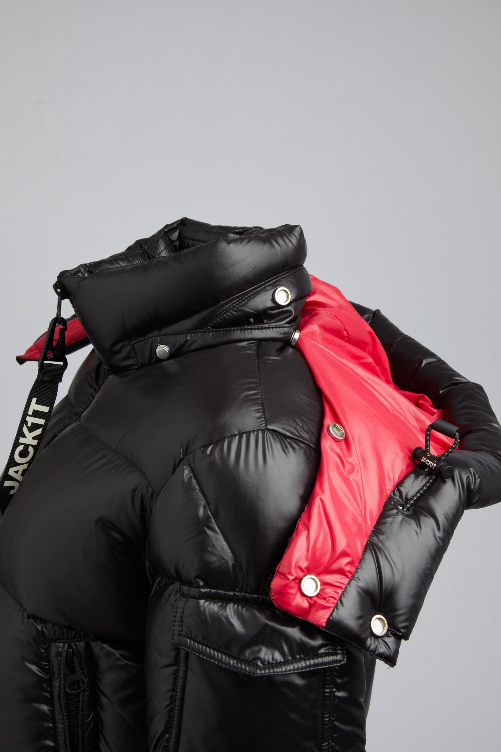 EZ Slick Puffer Hooded Jacket Black/Pink by JACK1T