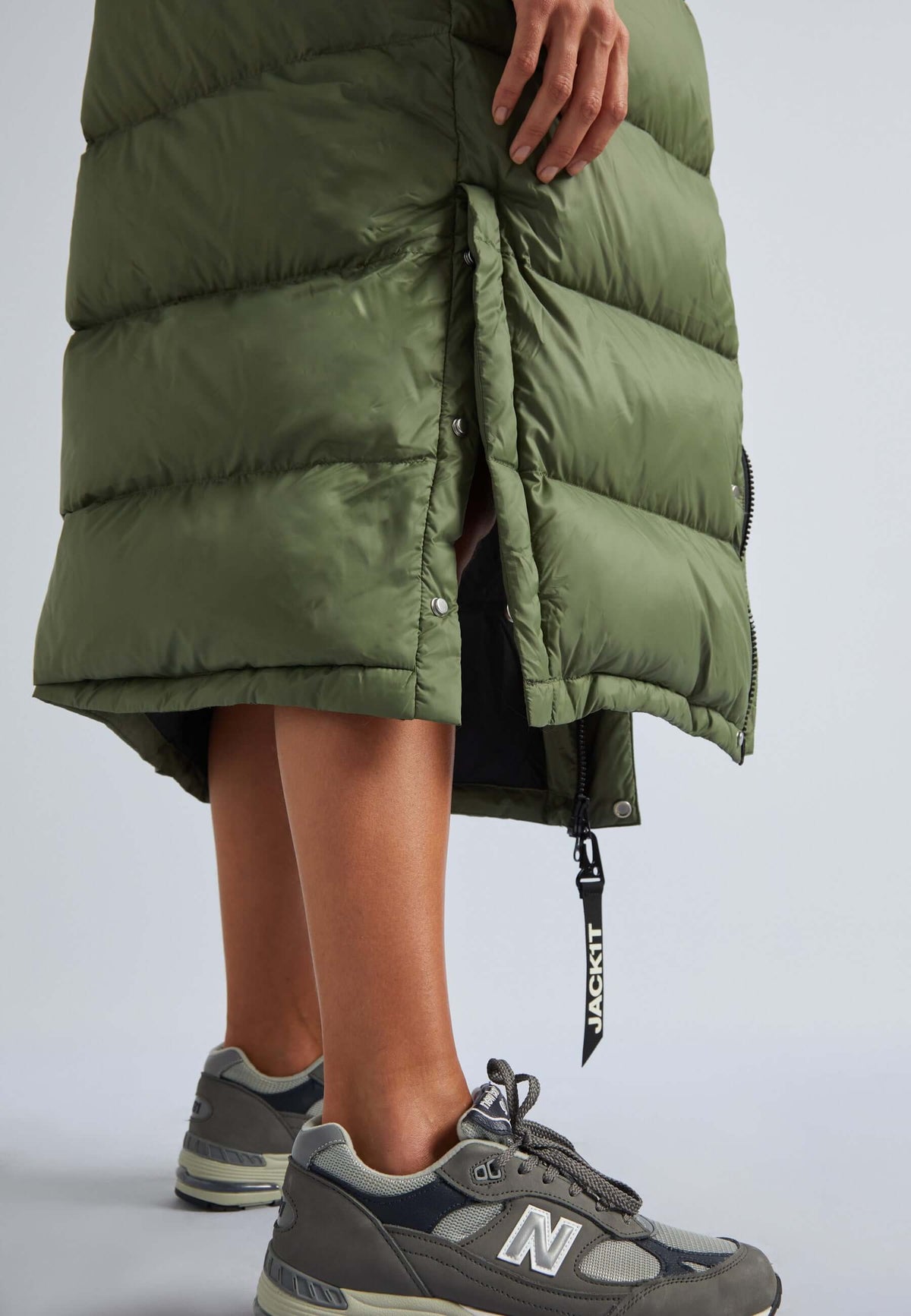 Cocoon Extra Long Coat Muted Olive by JACK1T