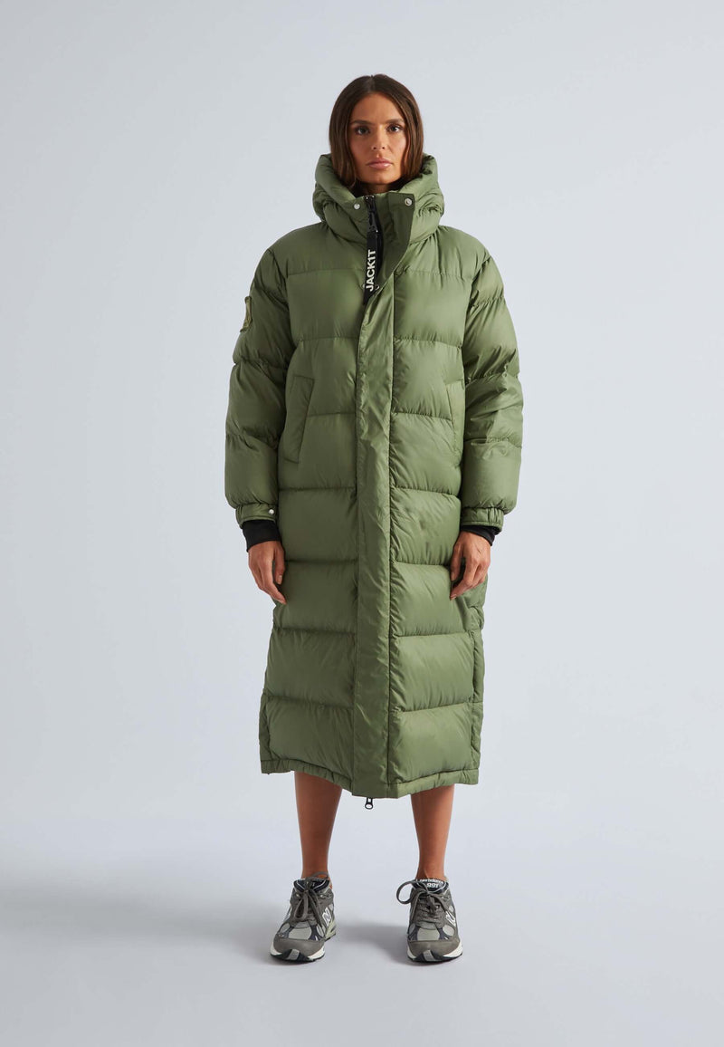 Cocoon Extra Long Coat Muted Olive by JACK1T