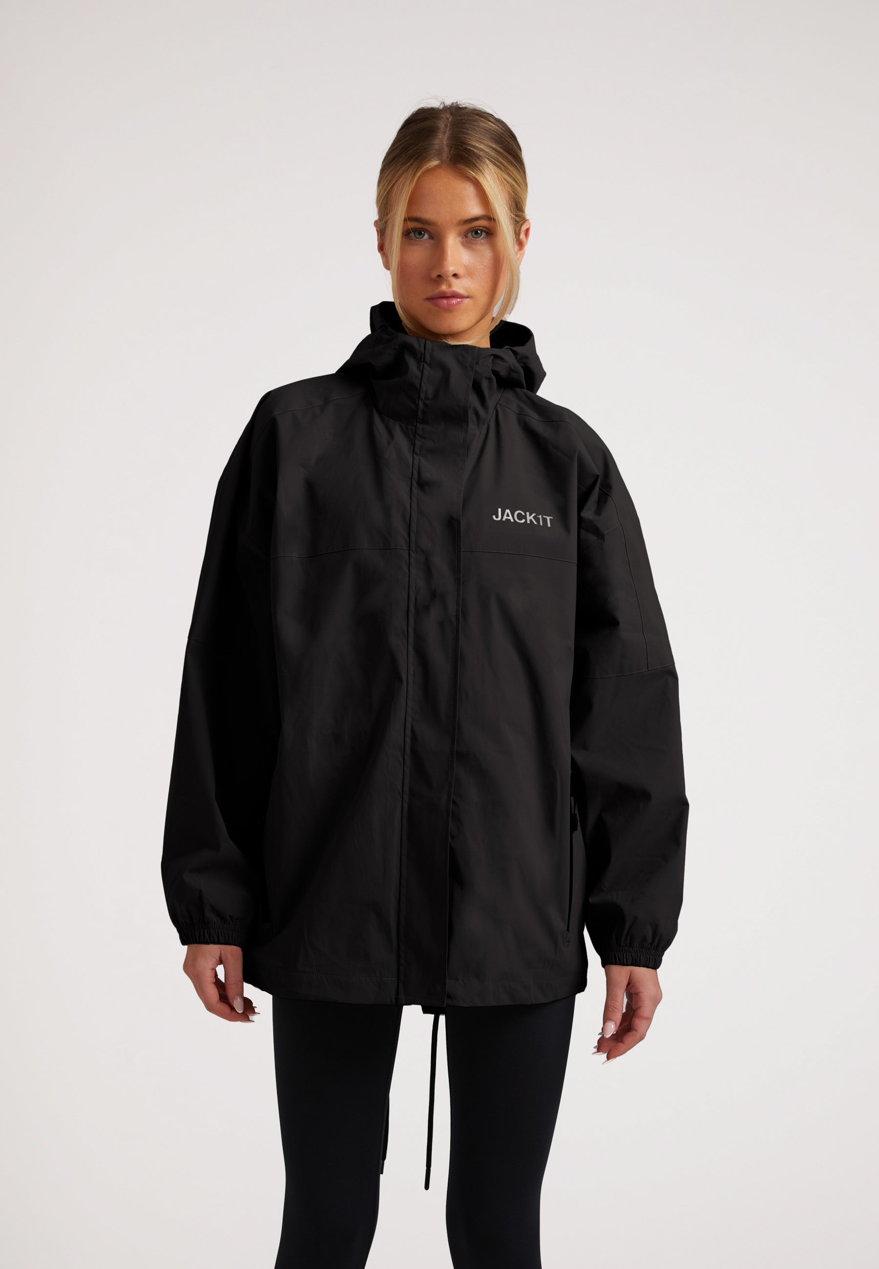 Ladies Lightweight Black Windbreaker for Outdoor Adventures – JACK1T