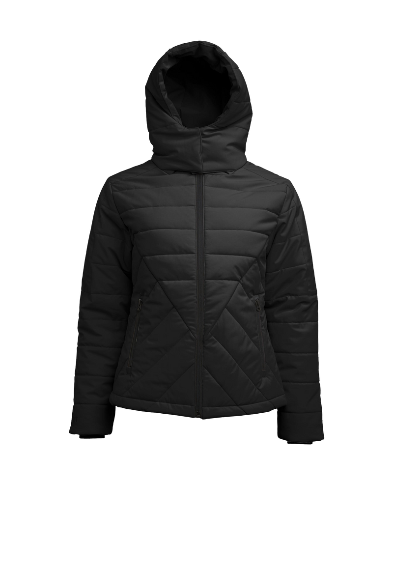 ISOTOPE Padded Jacket Black flat lay swatch
