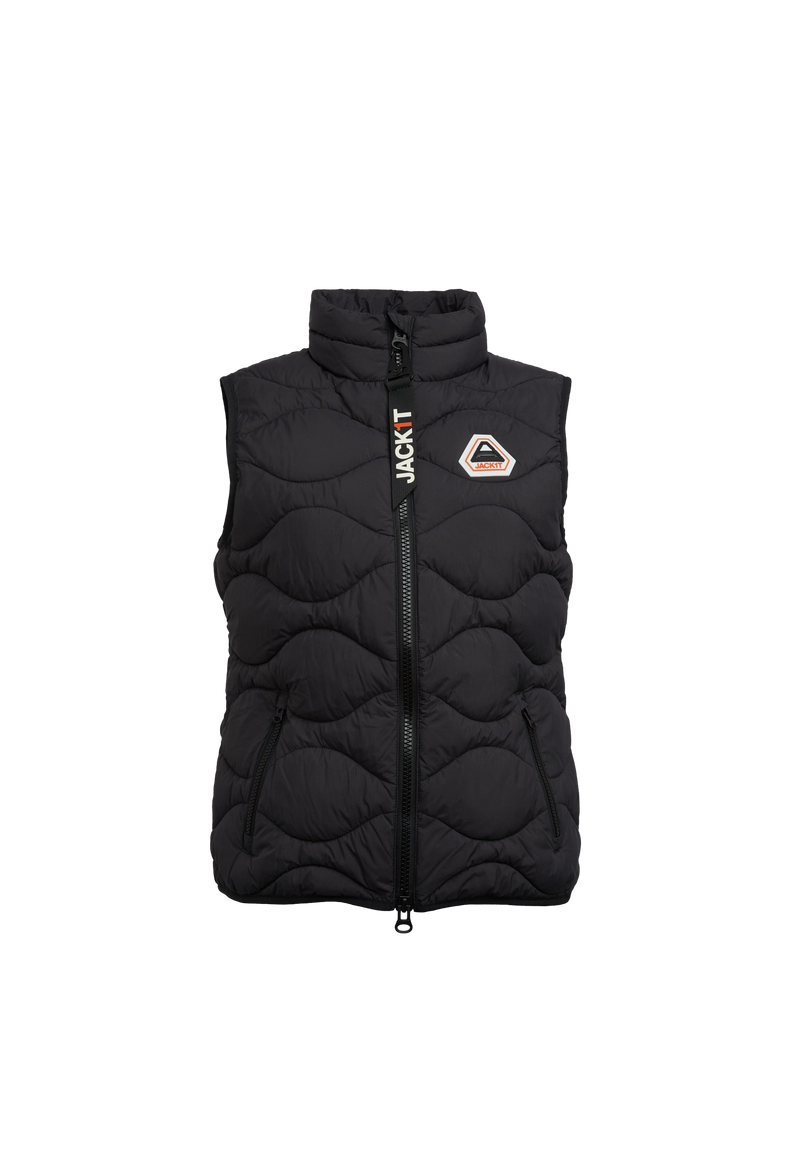 ORB1T Quilted Gilet Black flat lay swatch