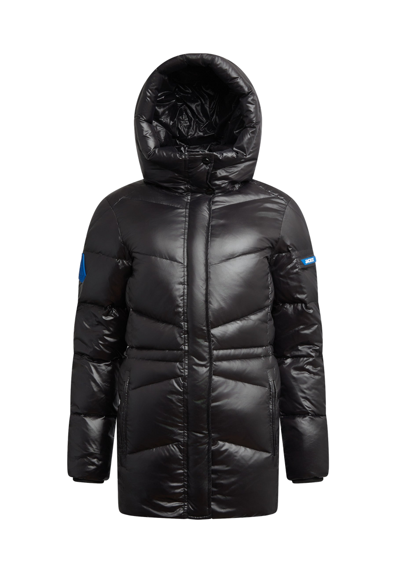 EZ Frontier Prime Down Puffer Coat flat lay swatch