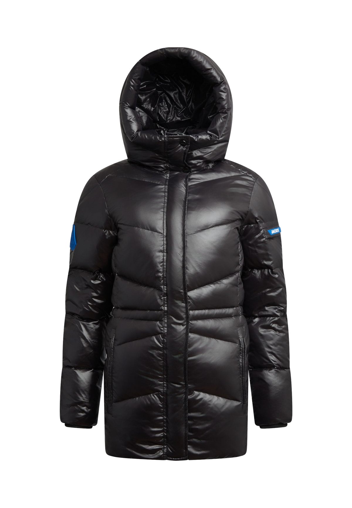 EZ Frontier Prime Down Puffer Coat flat lay swatch