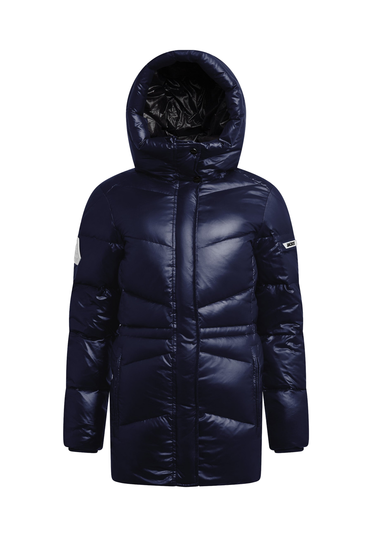 EZ Frontier Prime Down Puffer Coat flat lay swatch