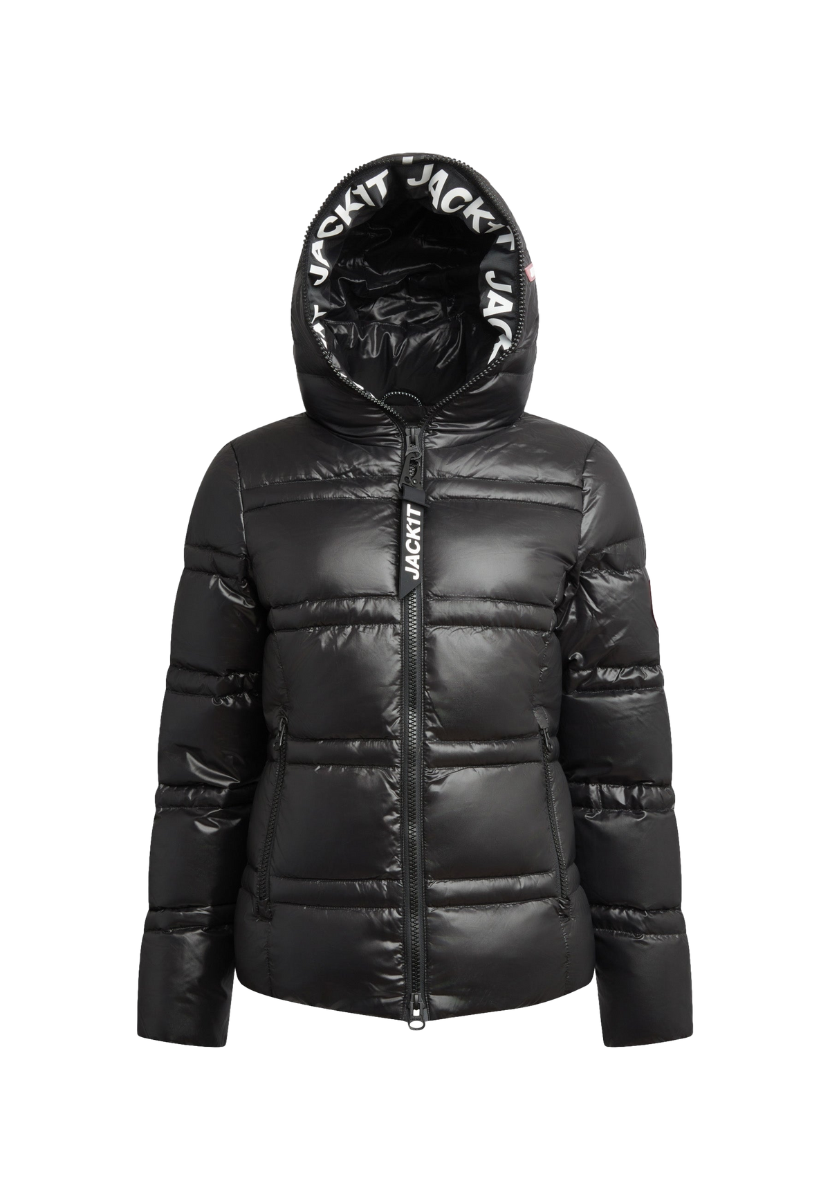 R4D Tramline Puffer Racer Jacket Lux Black flat lay swatch