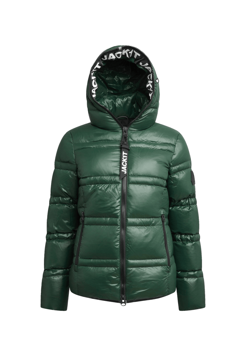 R4D Tramline Puffer Racer Jacket Lux Emerald flat lay swatch