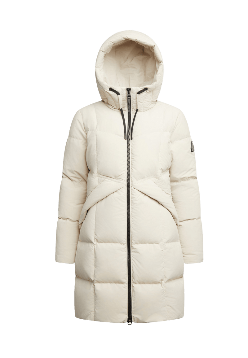 Black Star Puffer Down Coat Stone flat lay swatch