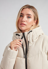 Black Star Puffer Down Coat Stone