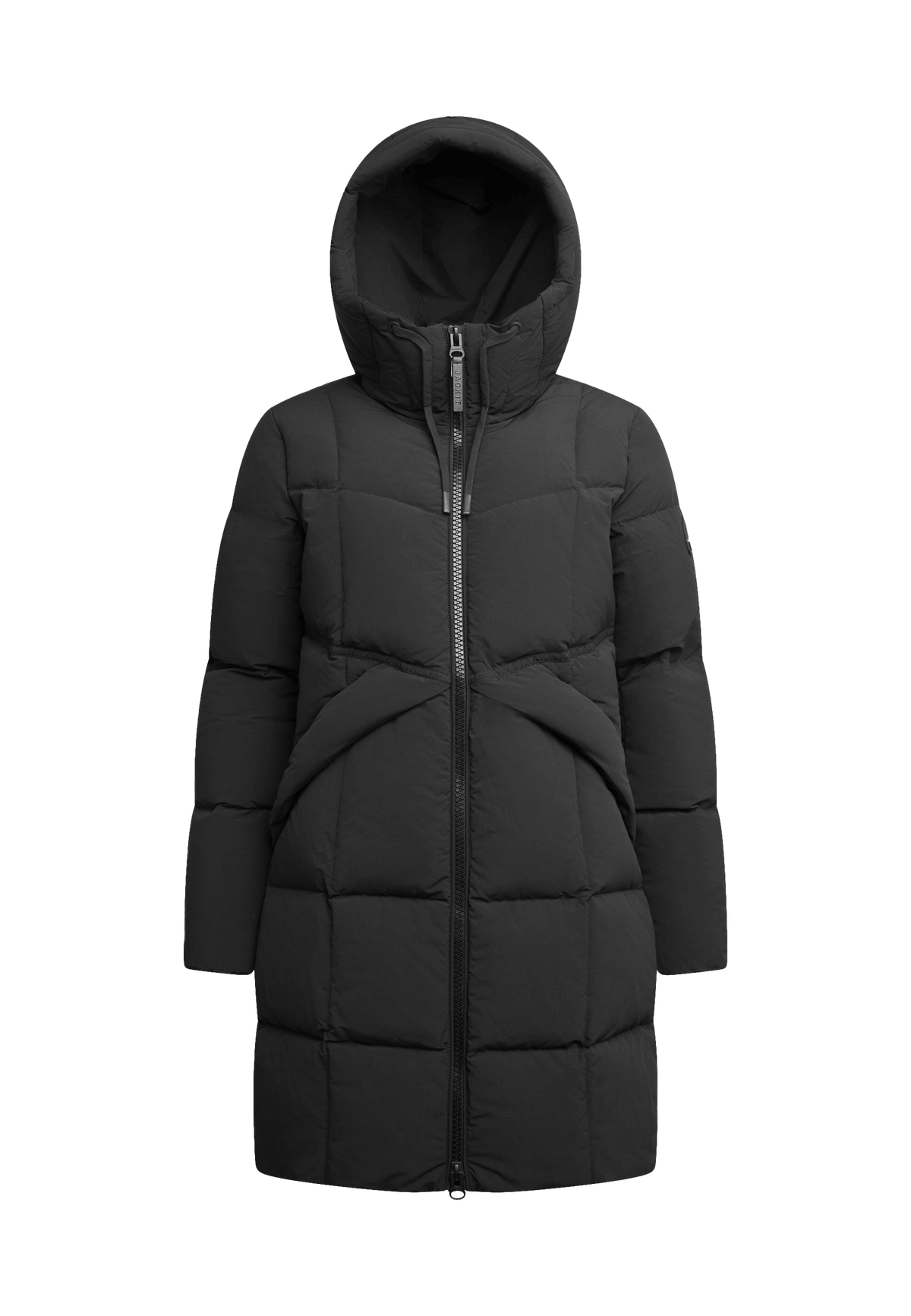 Black Star Puffer Down Coat Black flat lay swatch