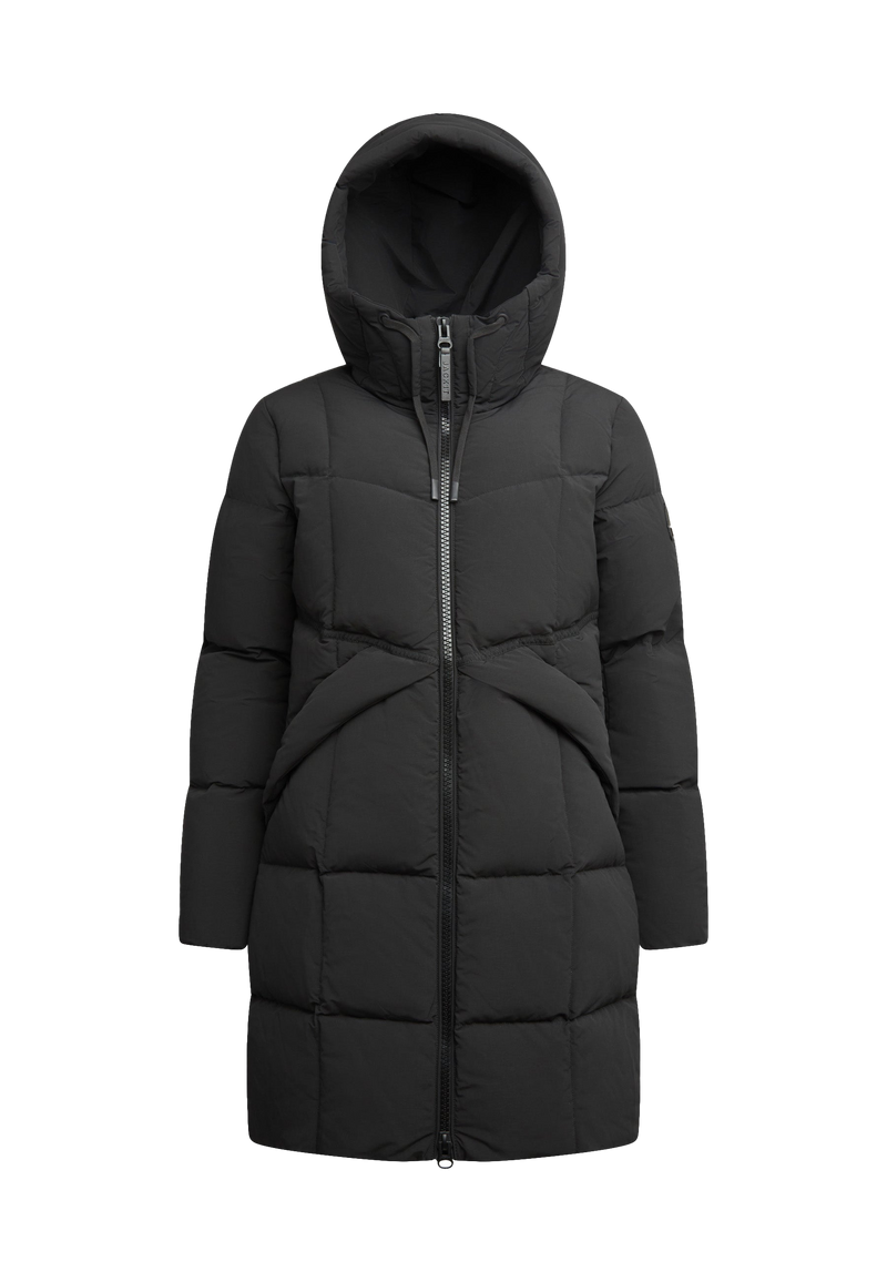 Black Star Puffer Down Coat Black flat lay swatch
