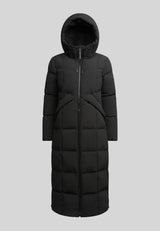 Black Star Extra Long Down Coat Matt Black