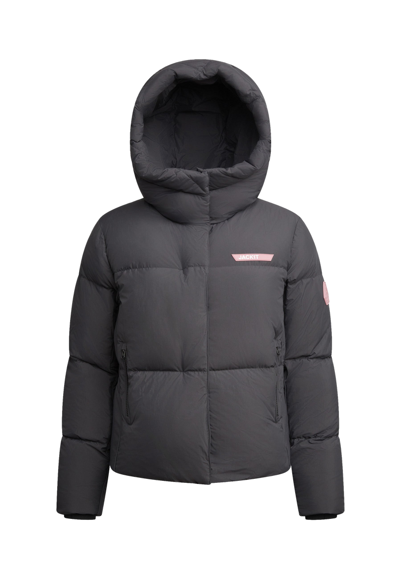 Star Shower Down Puffer Jacket Black flat lay swatch