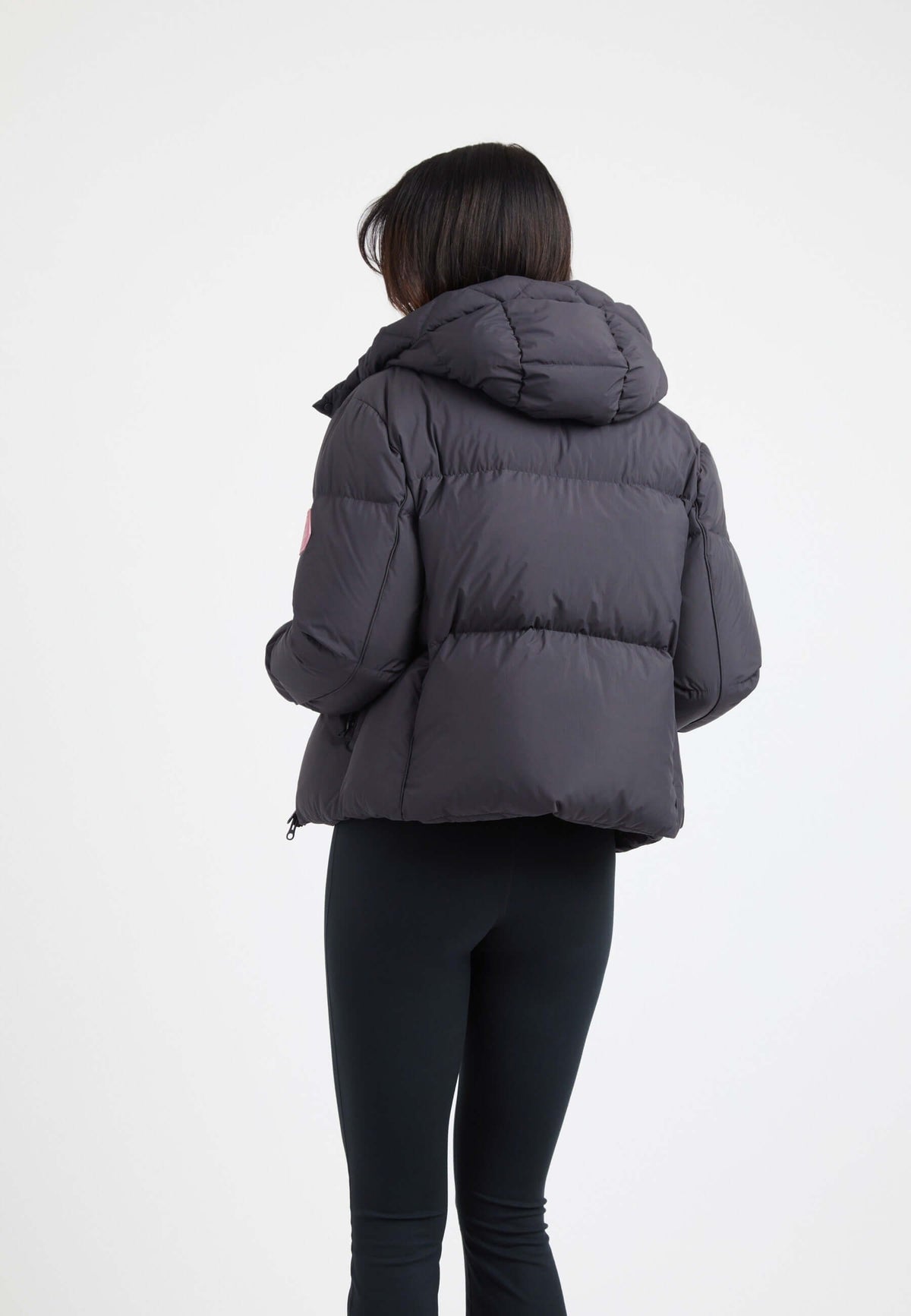 Star Shower Down Puffer Jacket Black on model full length by JACK1T
