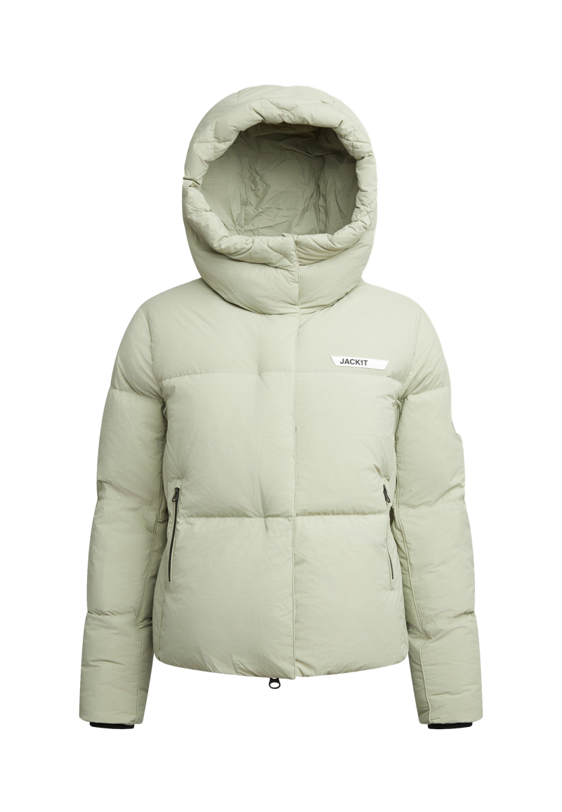 Star Shower Down Puffer Jacket Sage flat lay swatch