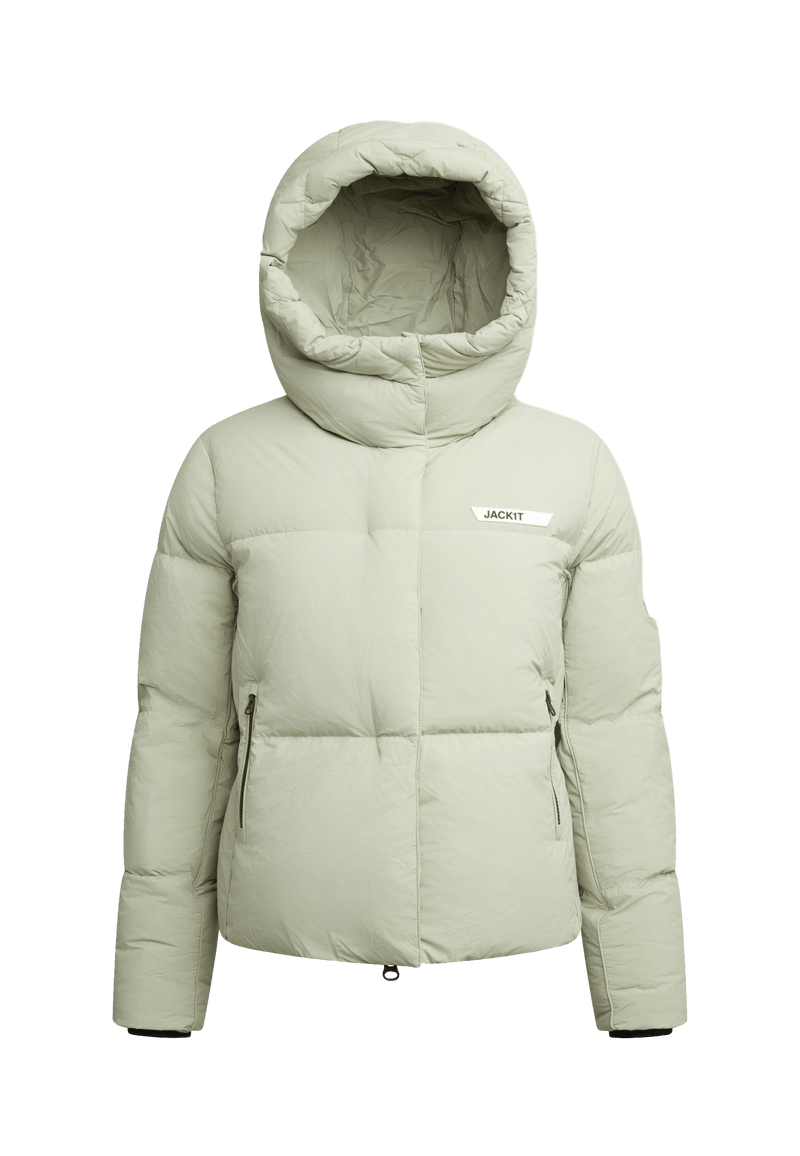 Star Shower Down Puffer Jacket Sage flat lay swatch