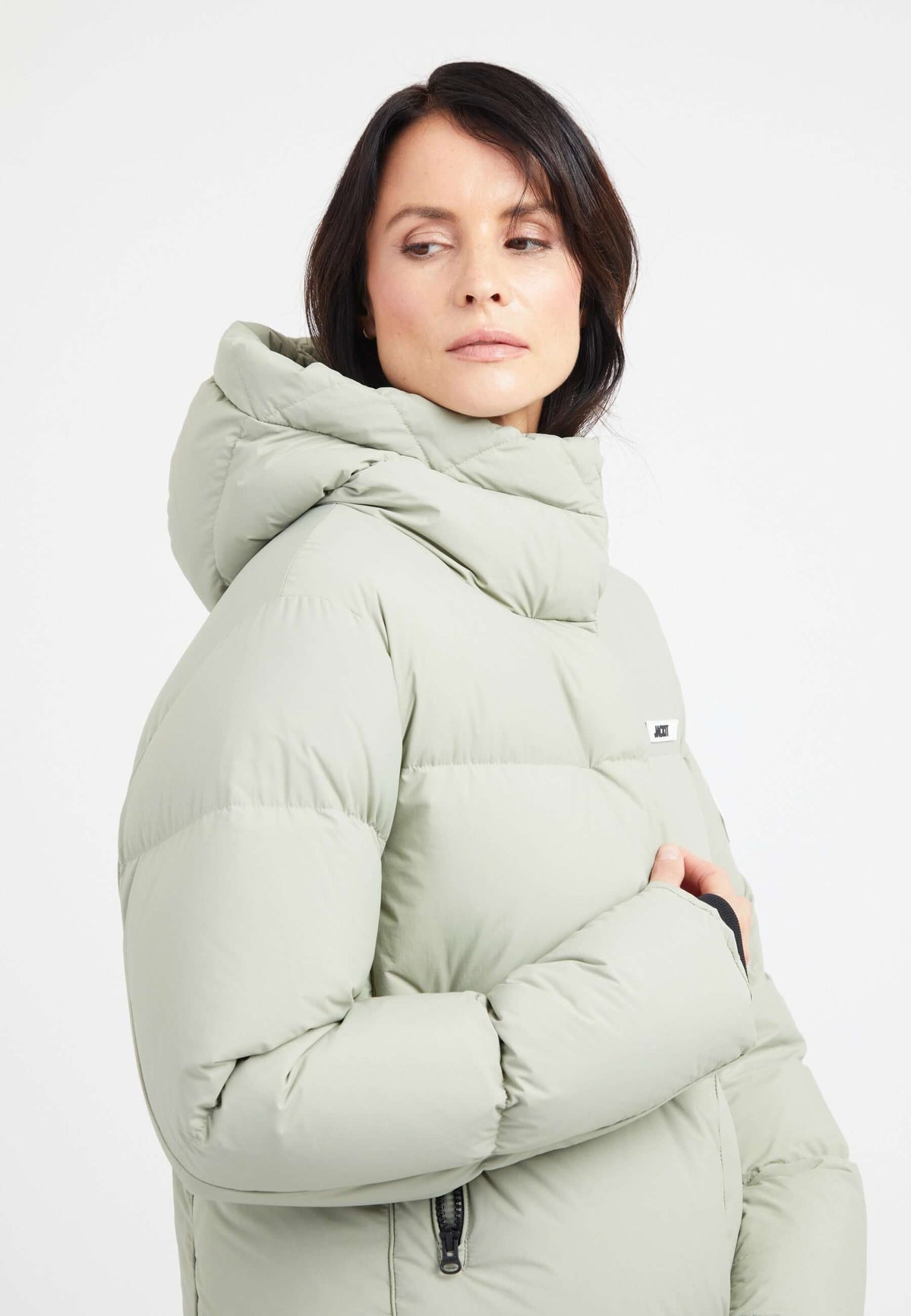 Star Shower Down Puffer Jacket Sage styled shot by JACK1T