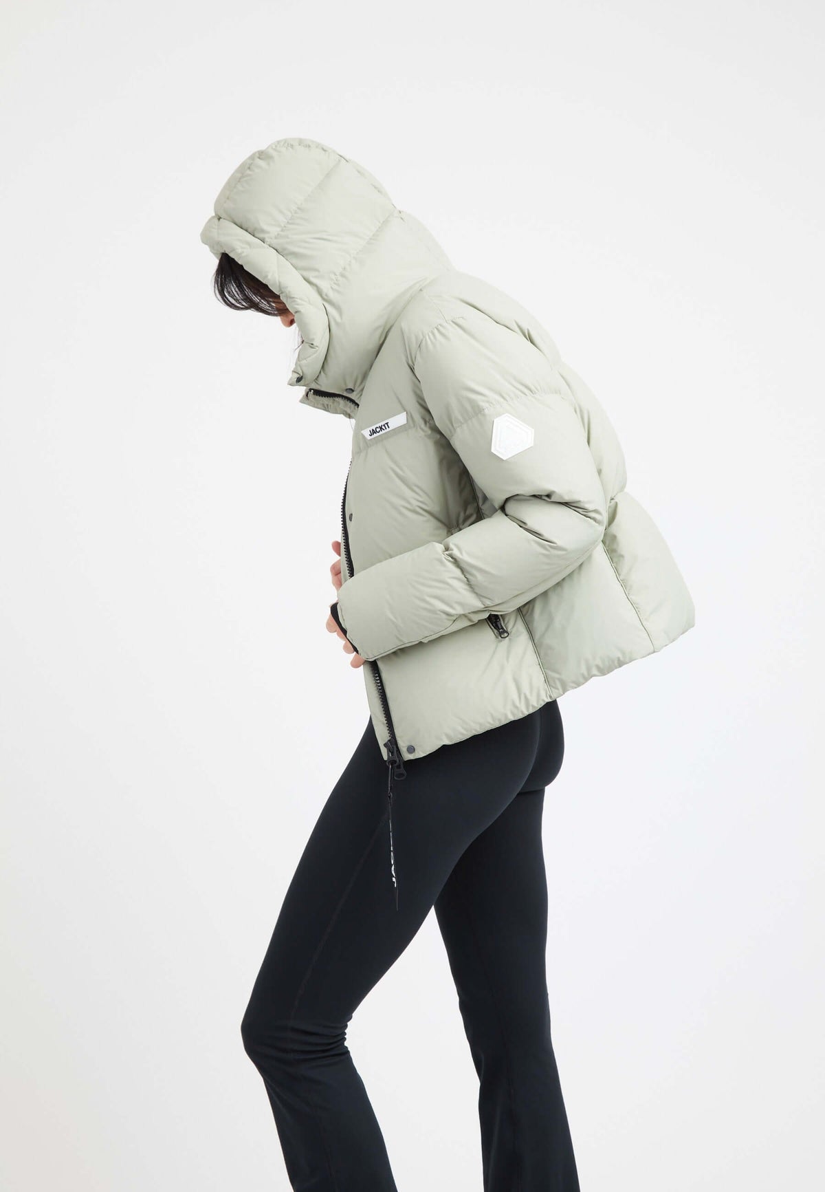 Star Shower Down Puffer Jacket Sage styled shot by JACK1T