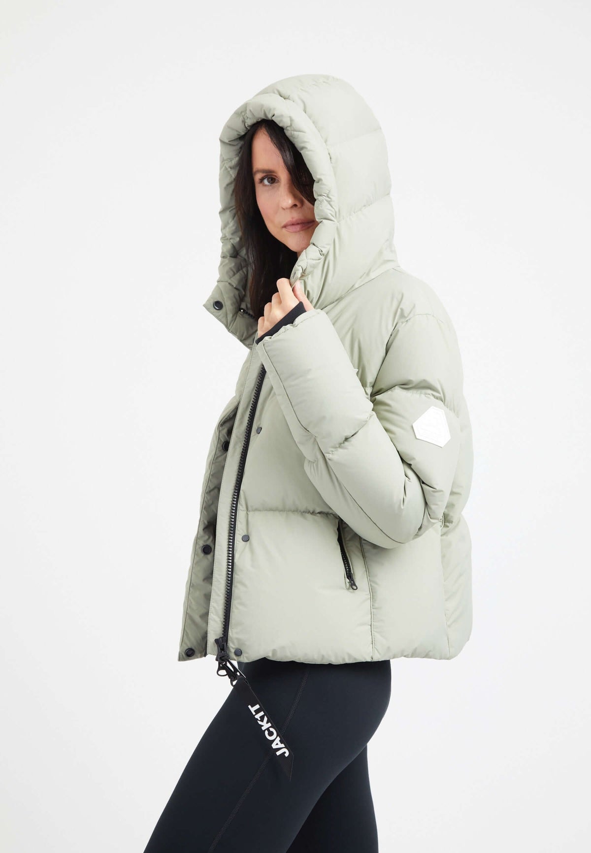 Star Shower Down Puffer Jacket Sage styled shot by JACK1T