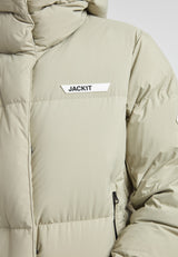 Close-up of the Star Shower Down Puffer Jacket Sage featuring a minimalist design and contemporary finish.