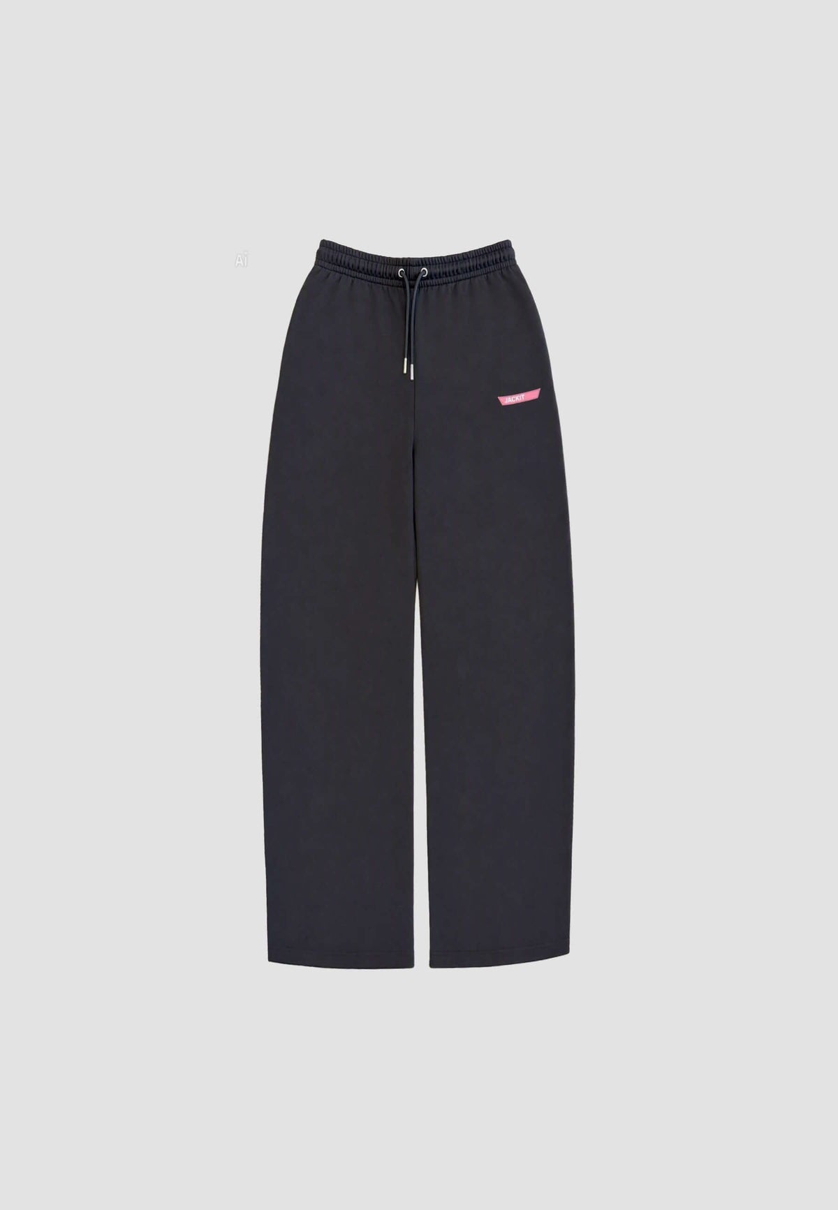 Wide-leg black joggers with elasticated waistband and side pocket in stylish design.