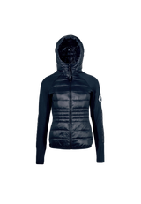 Calypso Hybrid Hooded Jacket Navy flat lay swatch