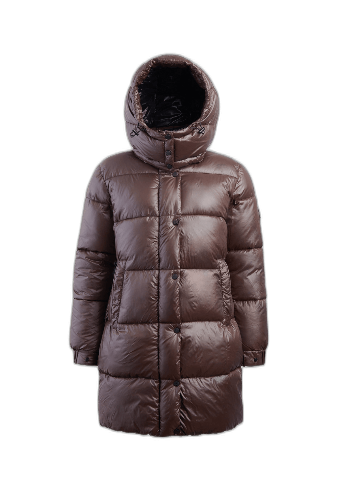 EZ Colonia Coat Chocolate Brown flat lay cutout