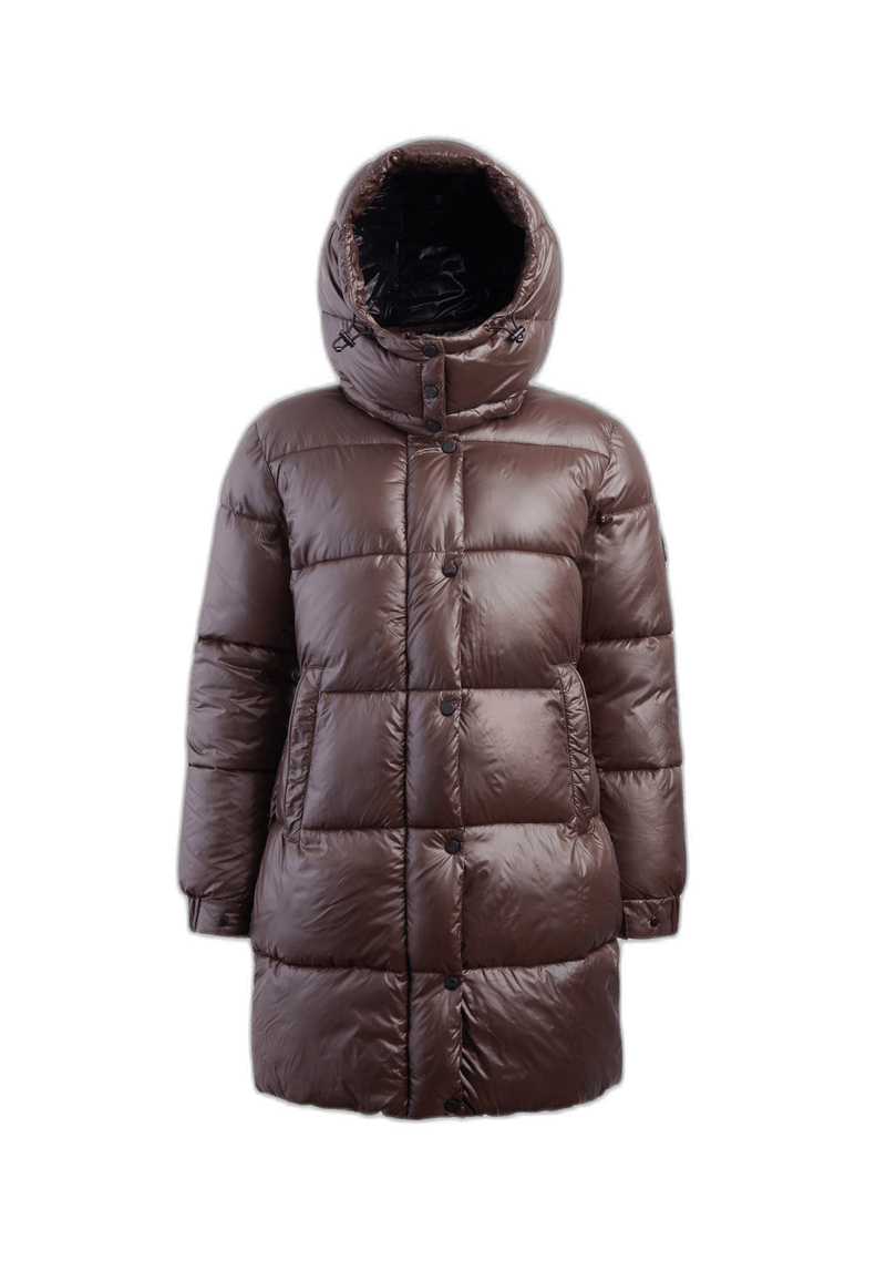 EZ Colonia Coat Chocolate Brown flat lay cutout