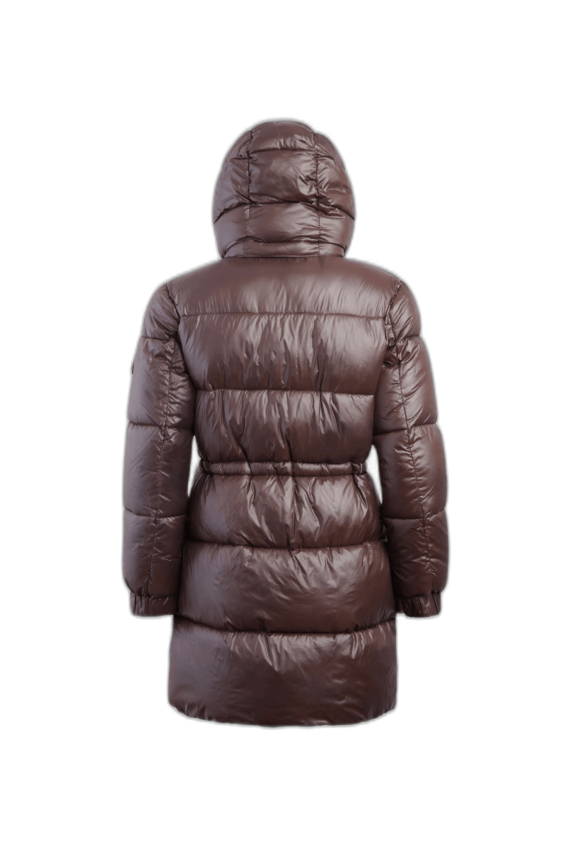 EZ Colonia Coat Chocolate Brown flat lay back cutout