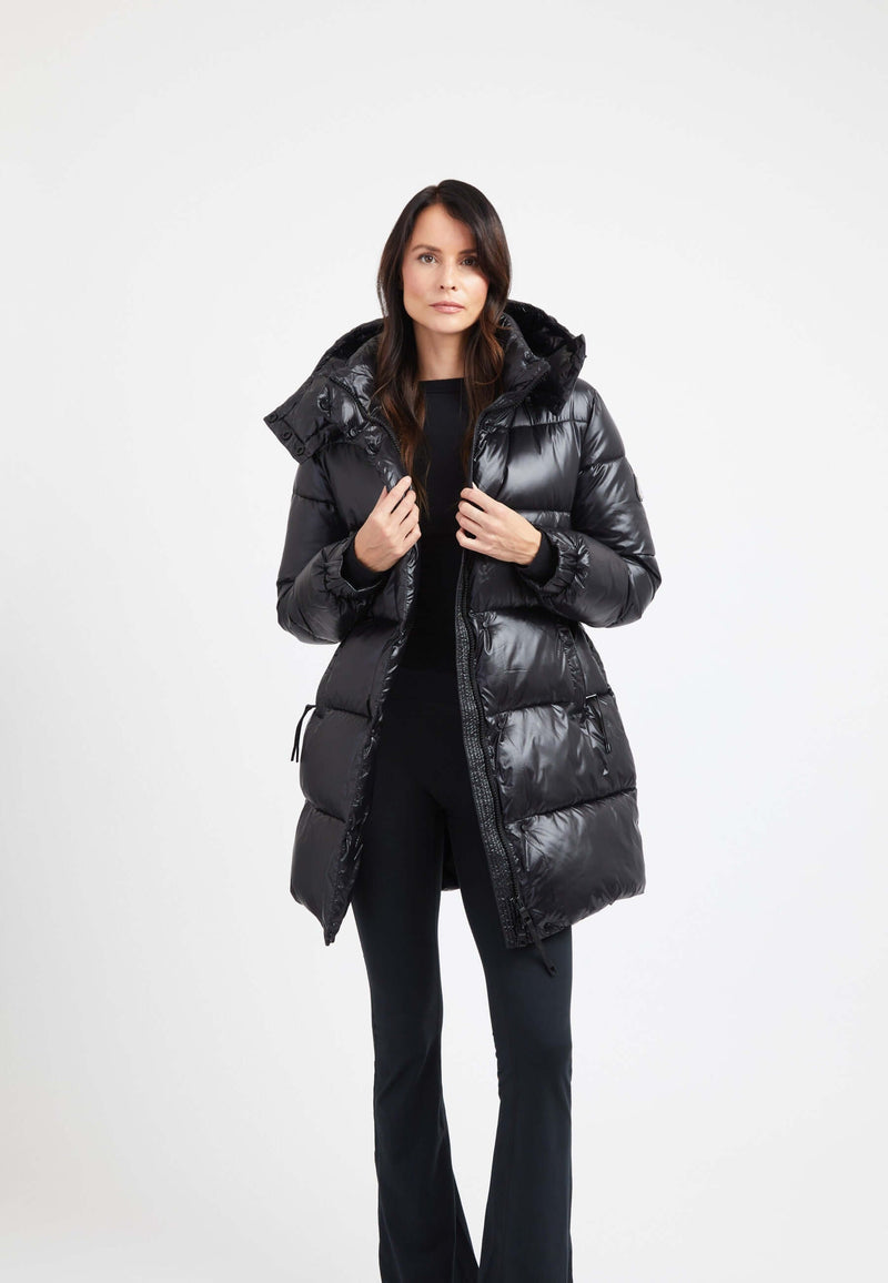 EZ Colonia Coat Black on model front view by JACK1T