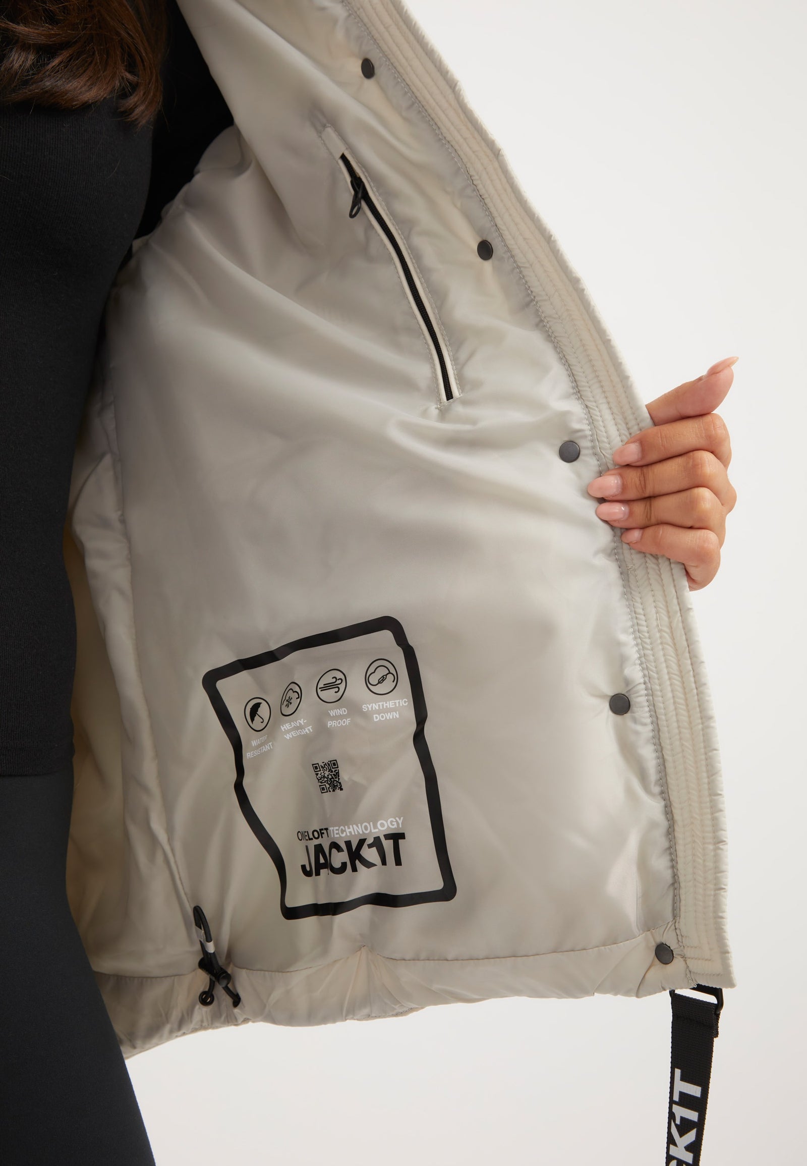 Cloud Prime Jacket Stone detail shot by JACK1T