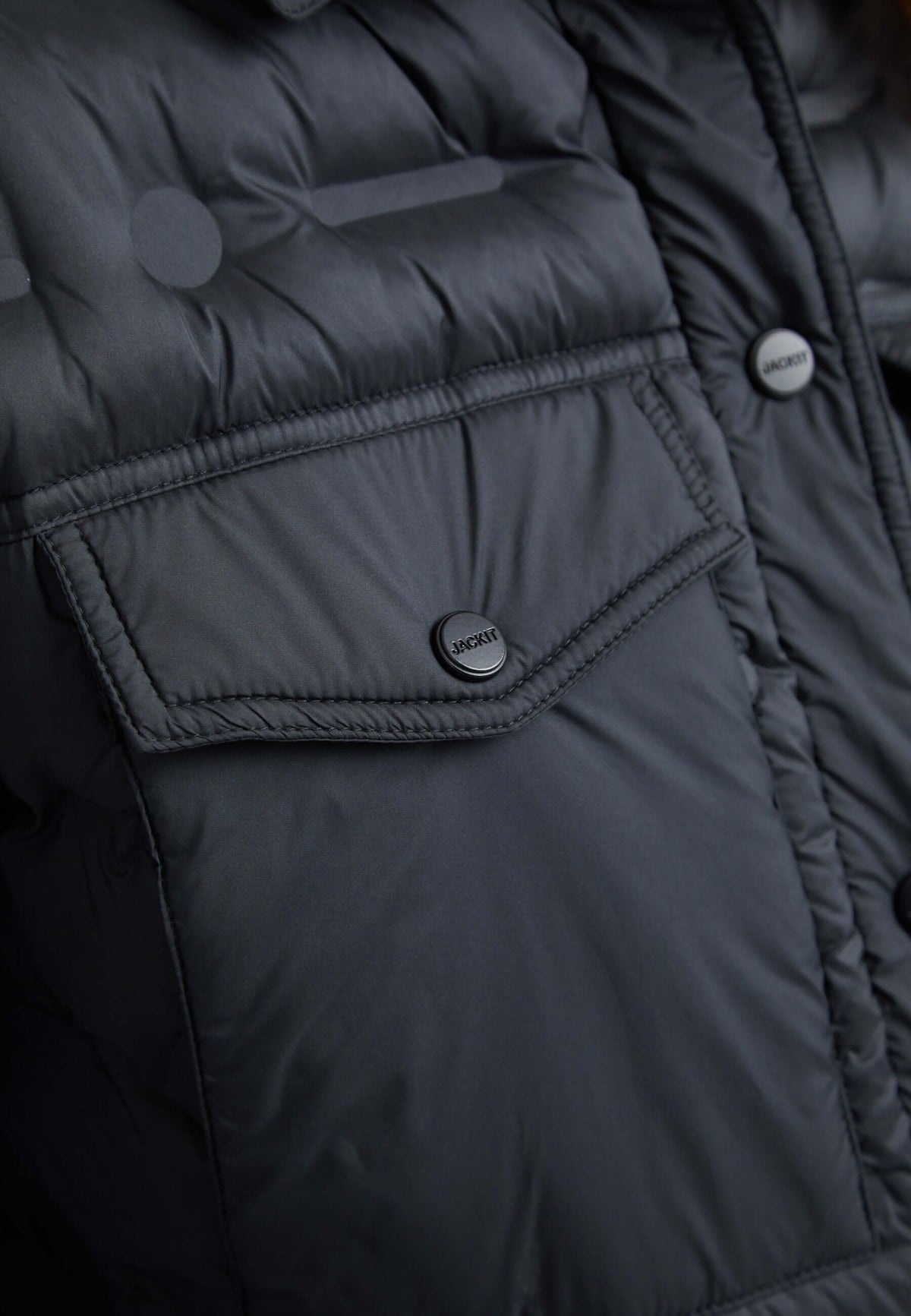 Apollo Shirt Jacket Black detail shot by JACK1T